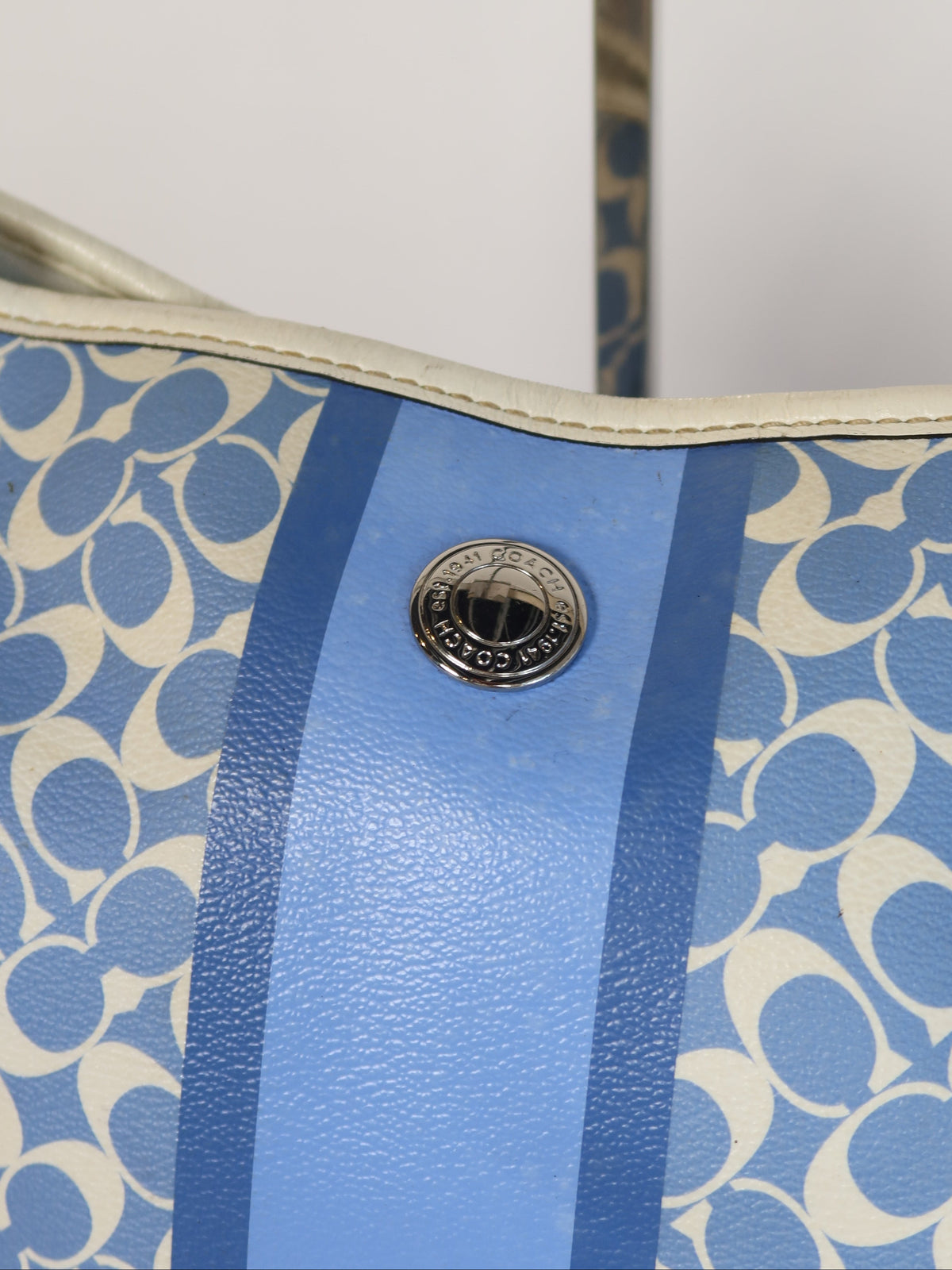 Coach Blue Signature Stripe Hobo Bag