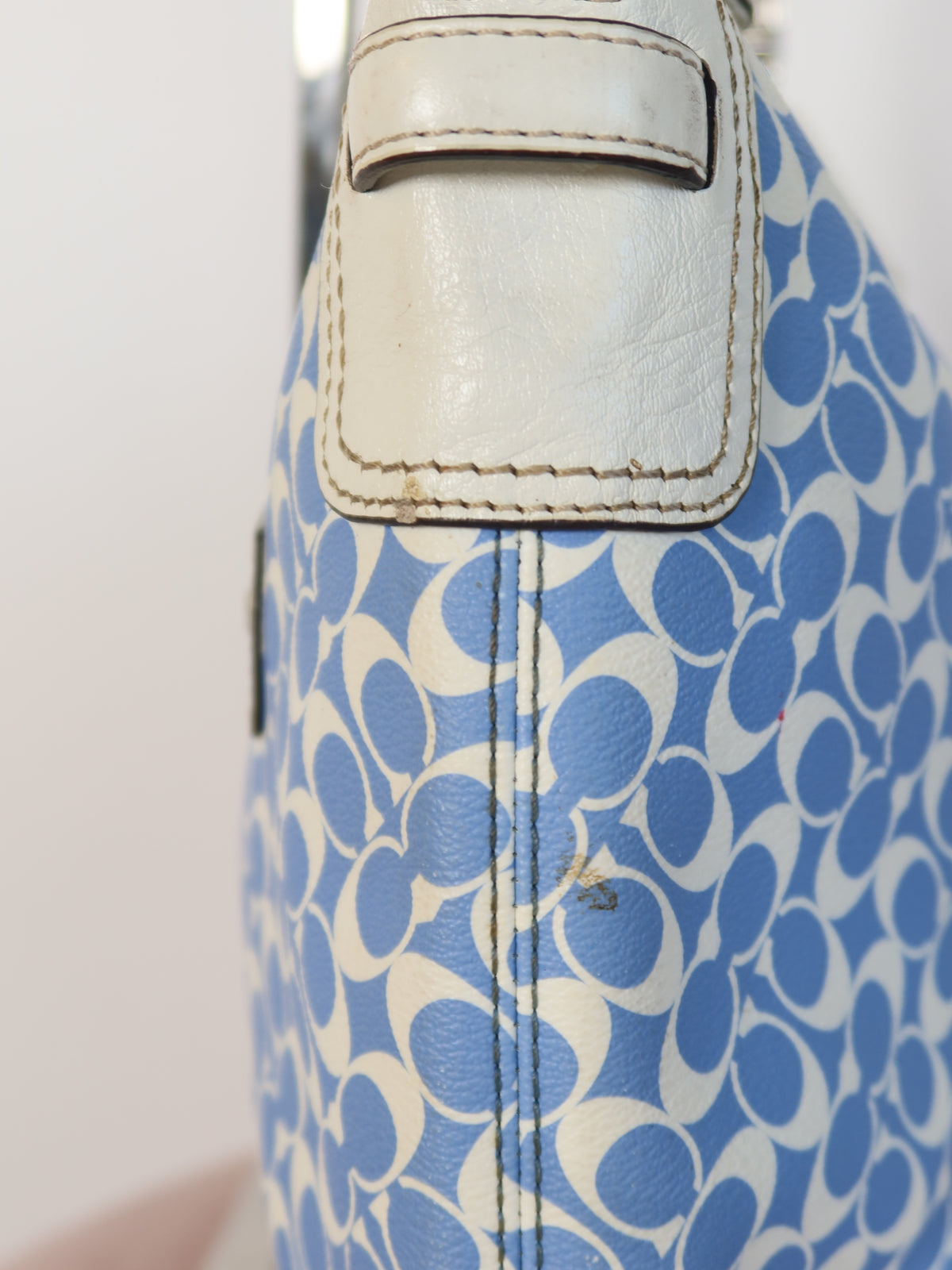Coach Blue Signature Stripe Hobo Bag