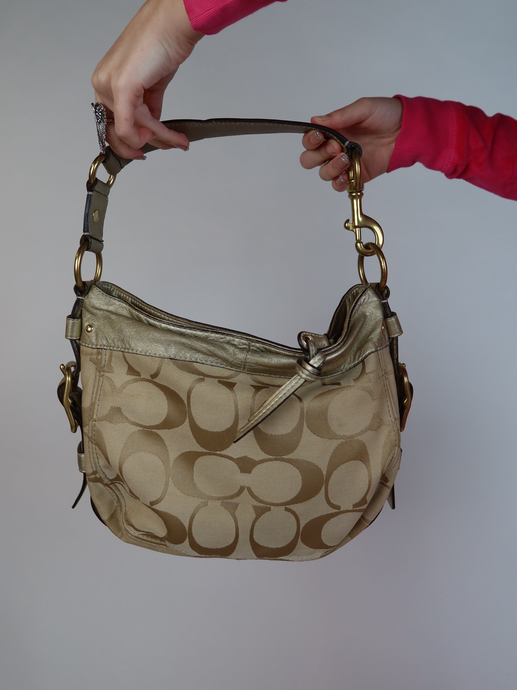 Vtg Gold Coach Bag
