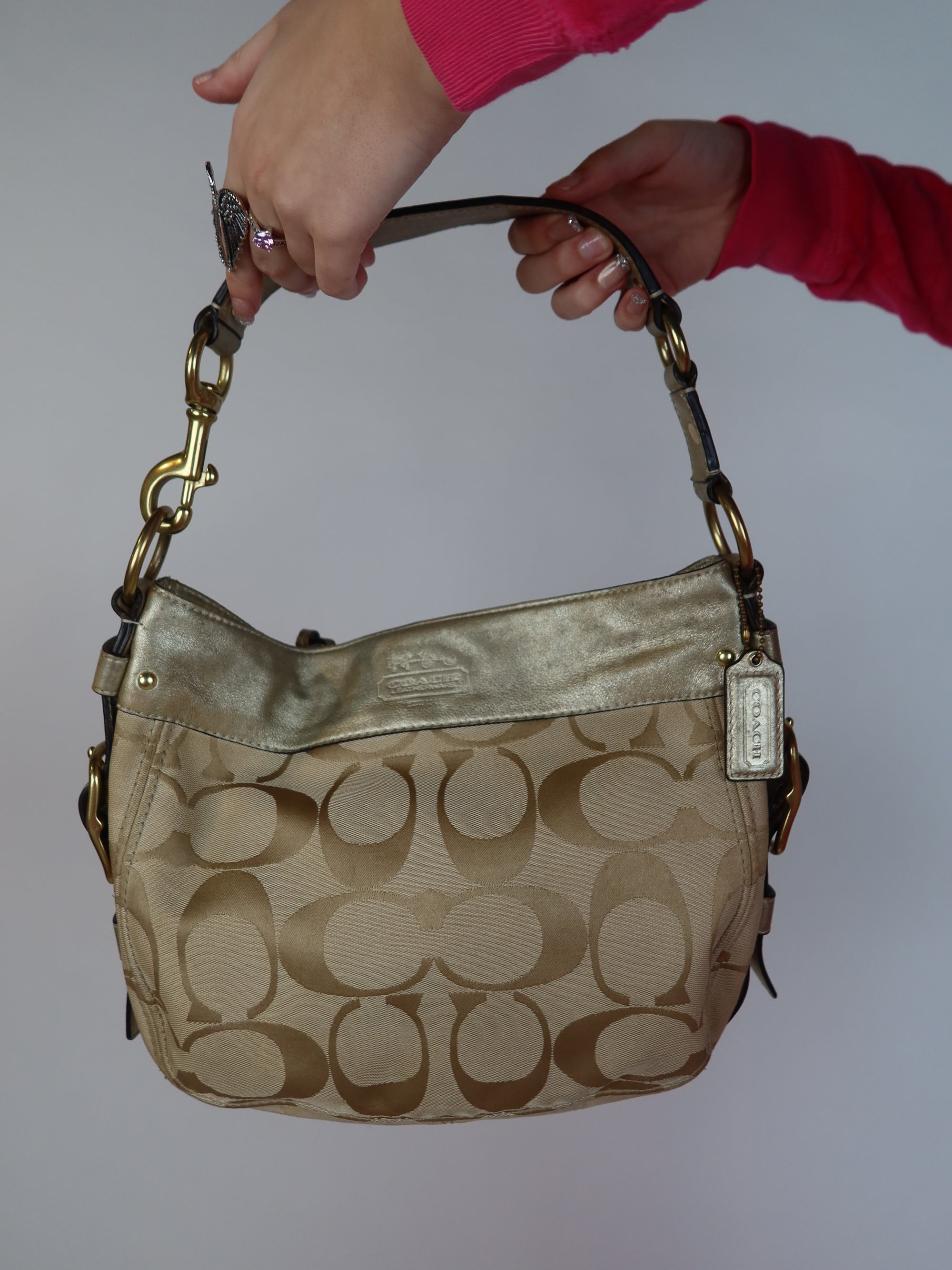 Vtg Gold Coach Bag