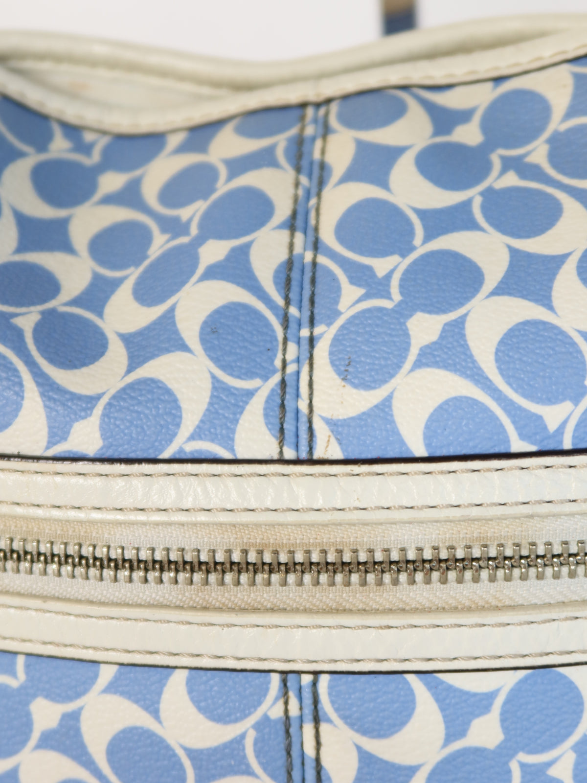 Coach Blue Signature Stripe Hobo Bag