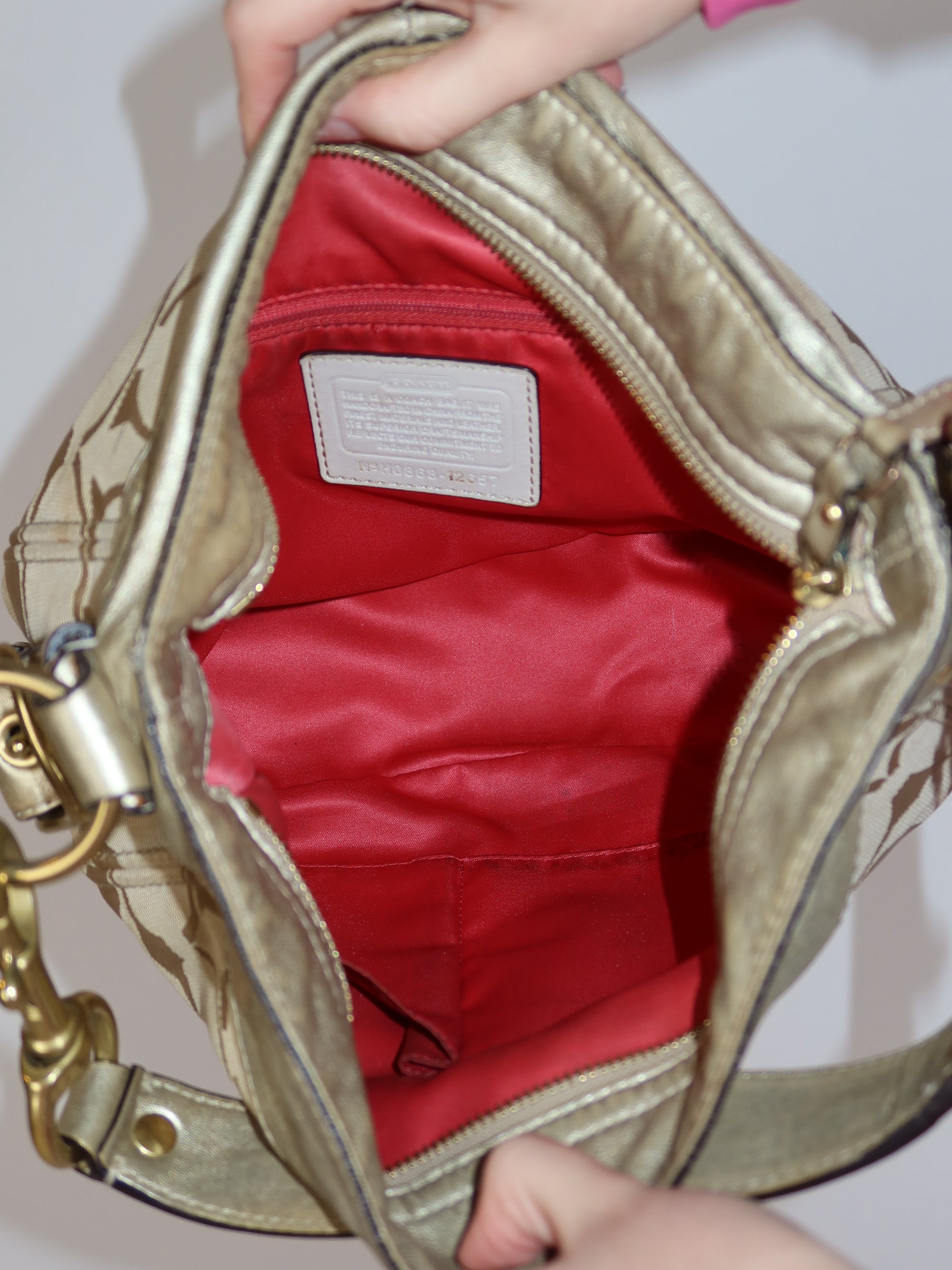 Vtg Gold Coach Bag