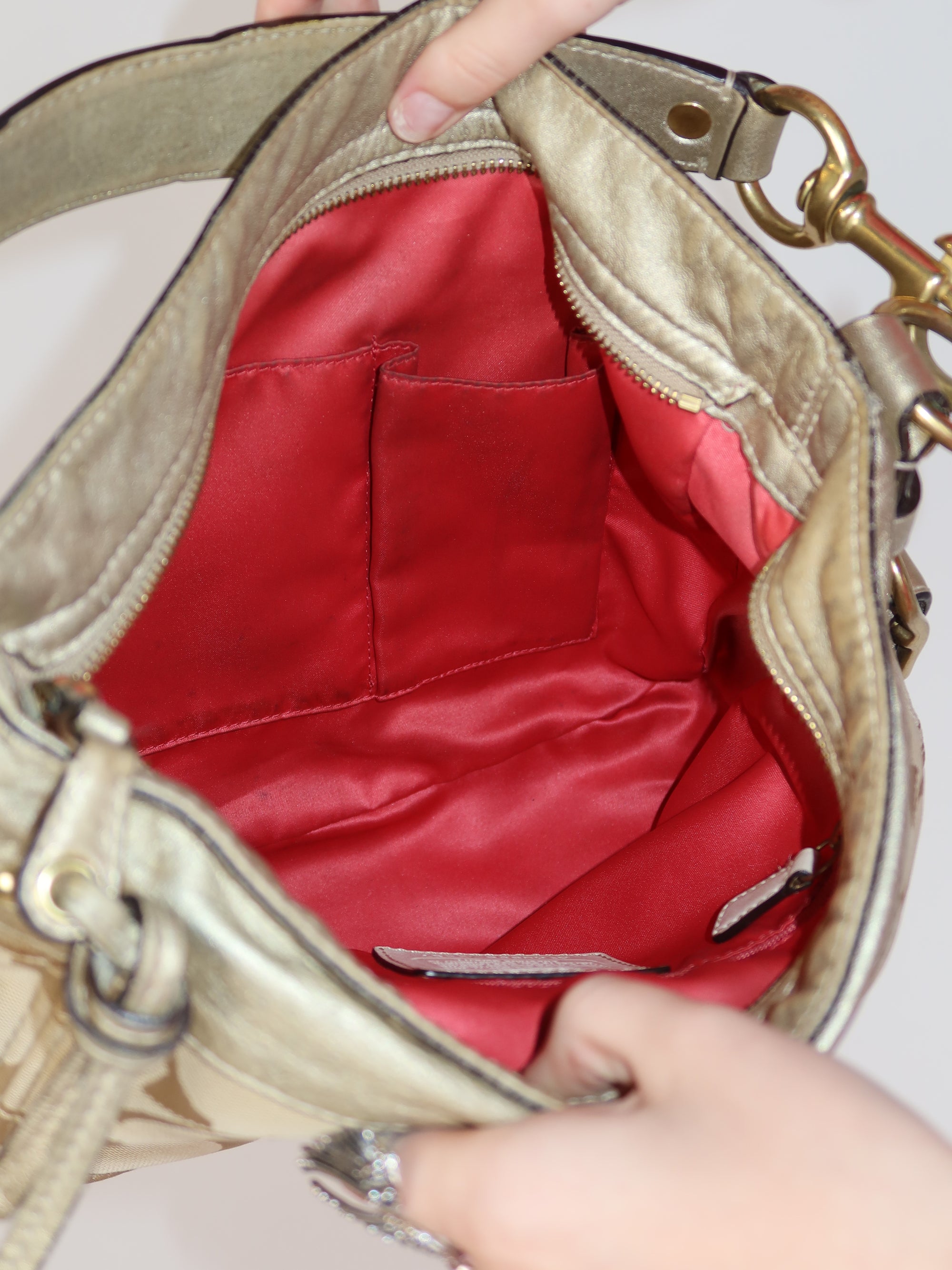 Vtg Gold Coach Bag