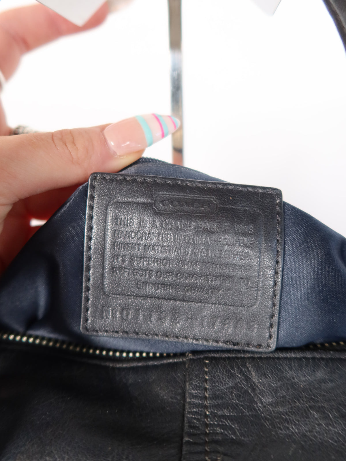Coach Black Leather Turn-Lock Bag