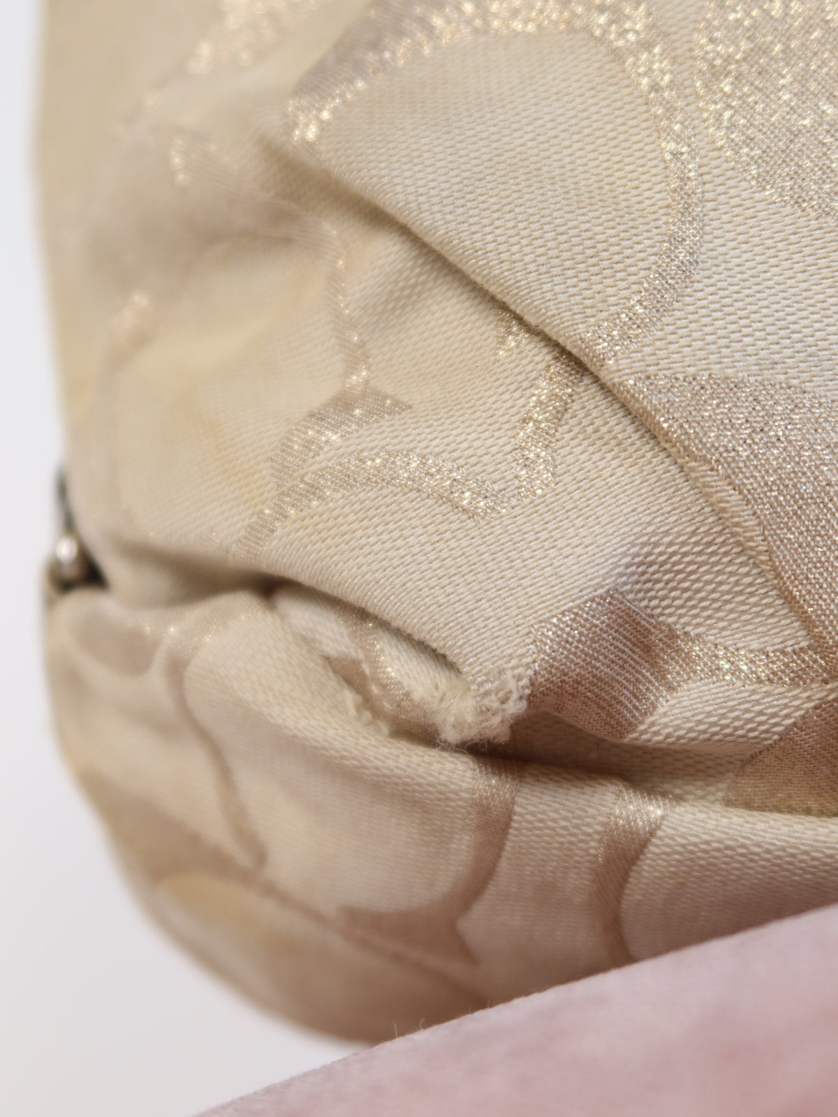 Coach Gold Metallic Signature Chain Hobo Bag