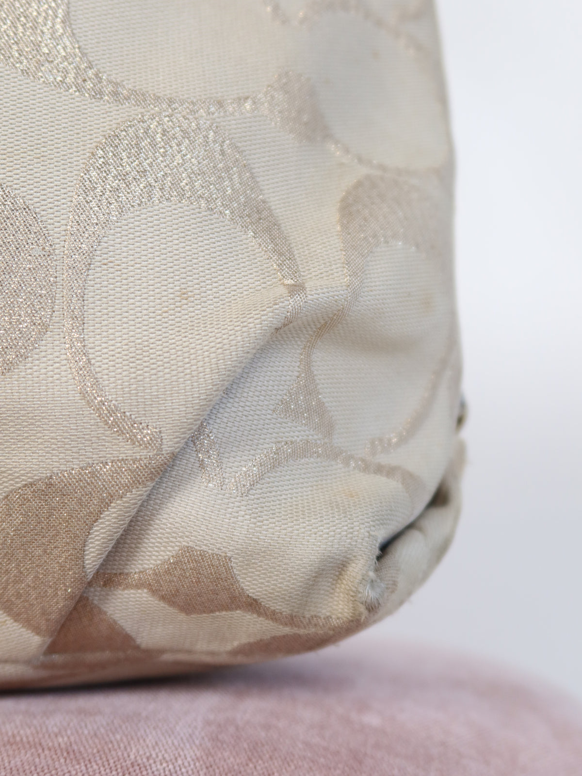 Coach Gold Metallic Signature Chain Hobo Bag