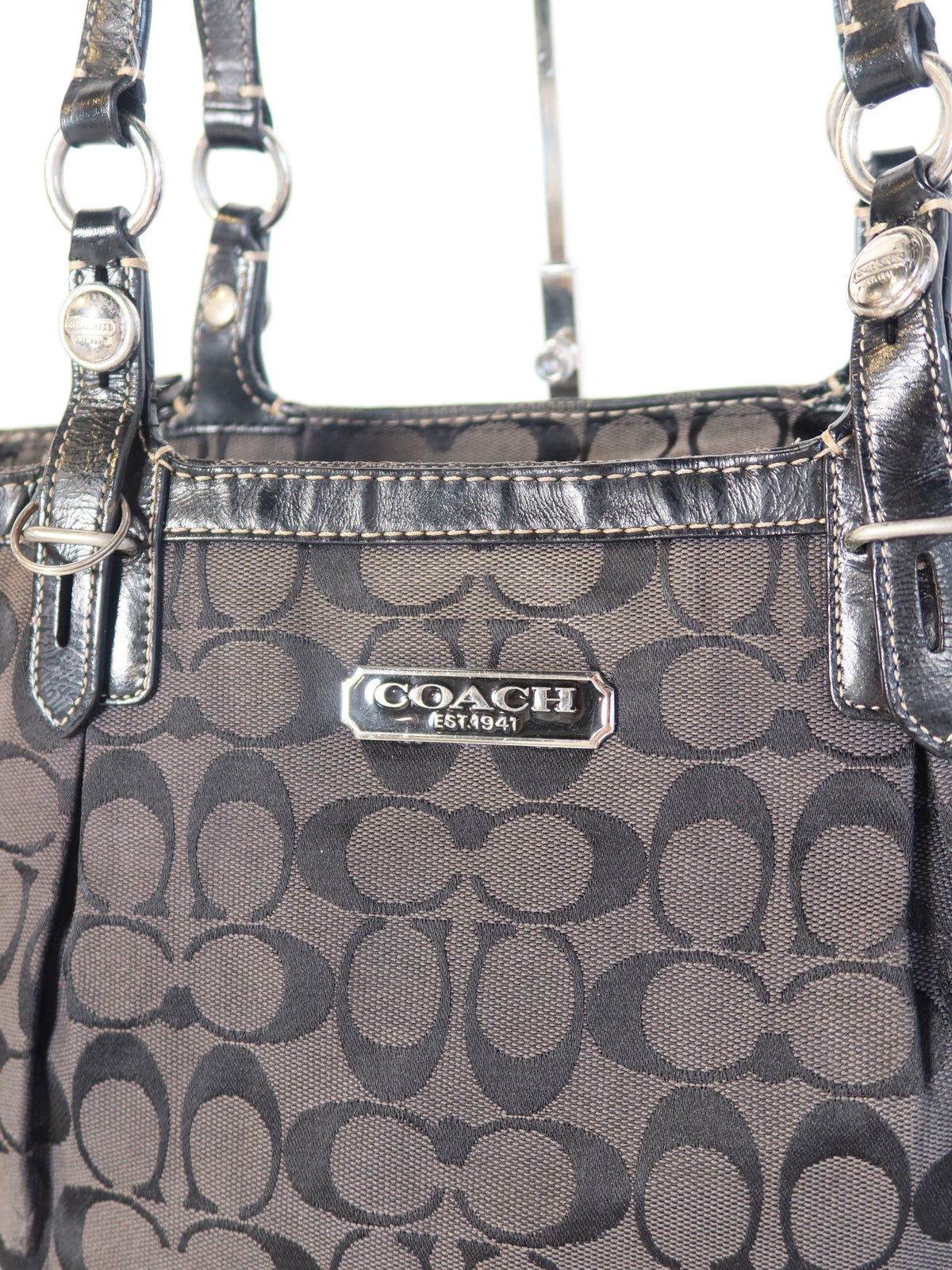 Coach Black Signature Tote Bag