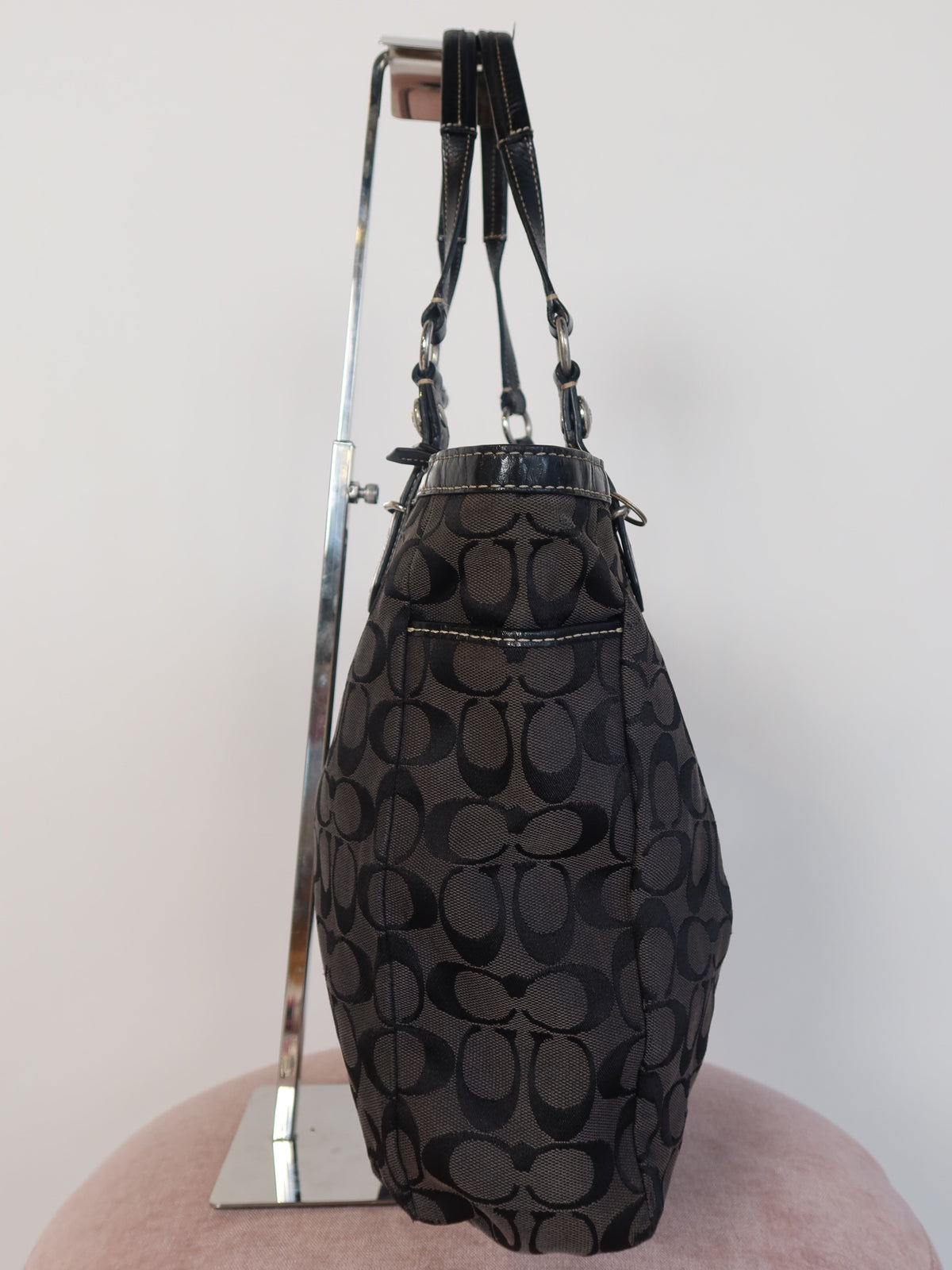 Coach Black Signature Tote Bag