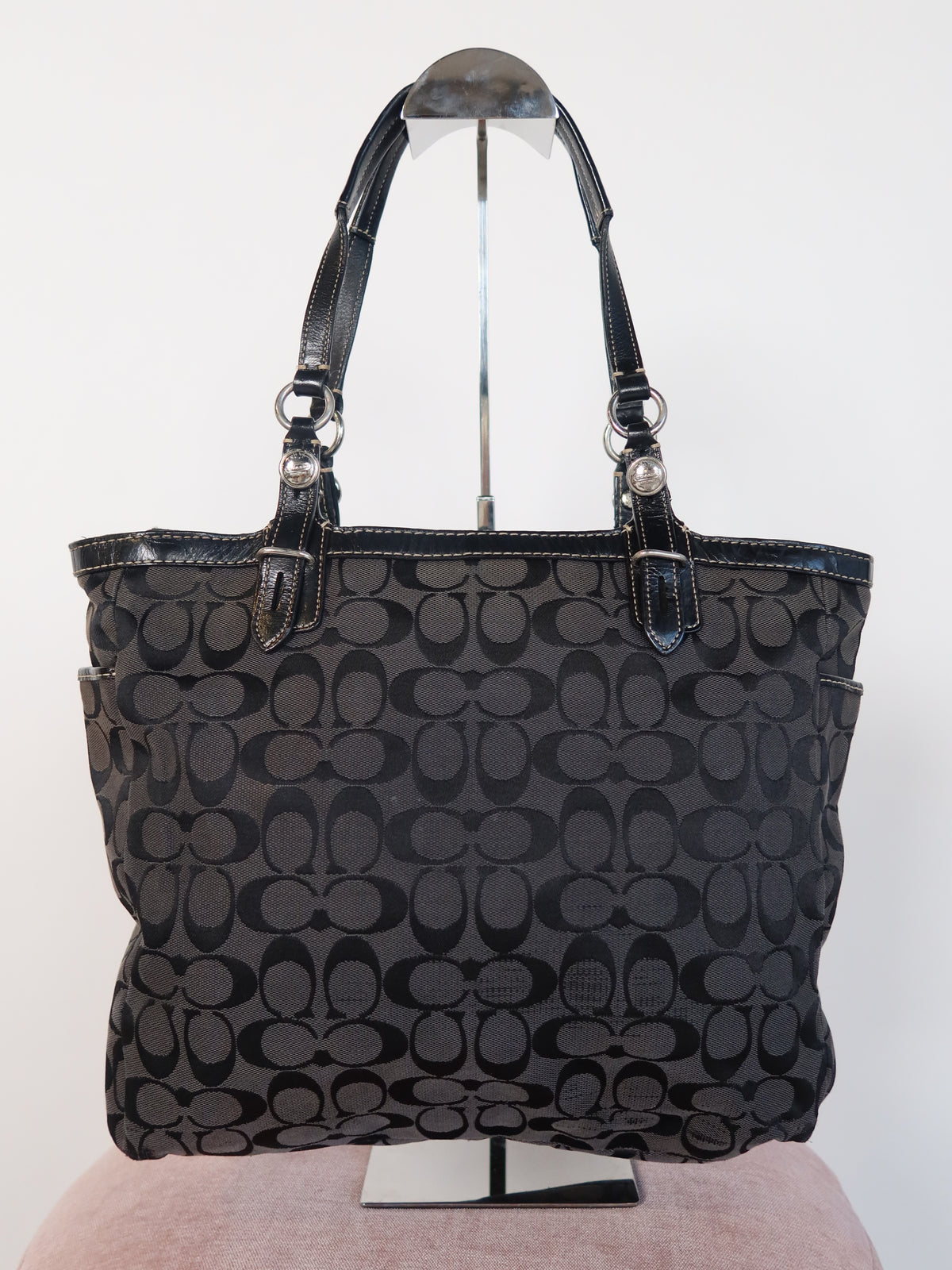 Coach Black Signature Tote Bag
