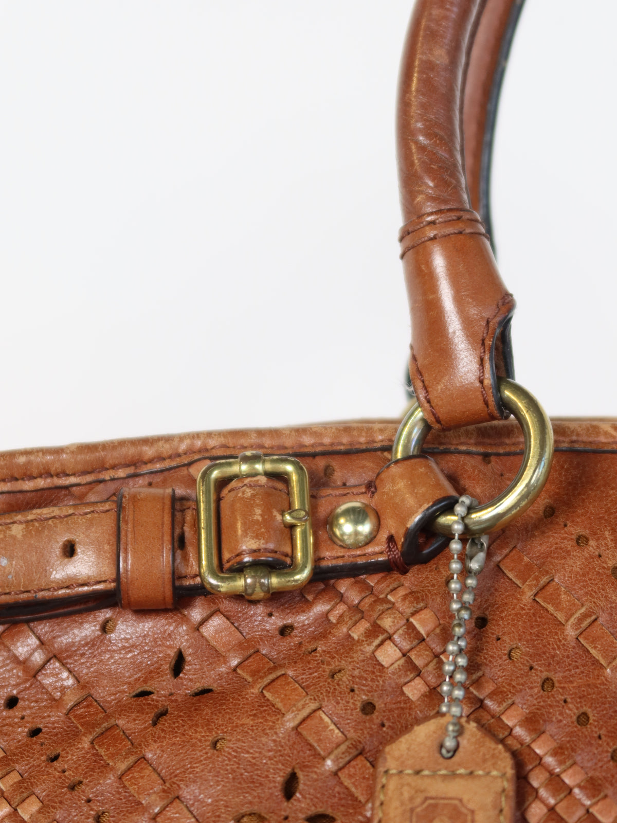 Coach Woven Tan Leather Bag
