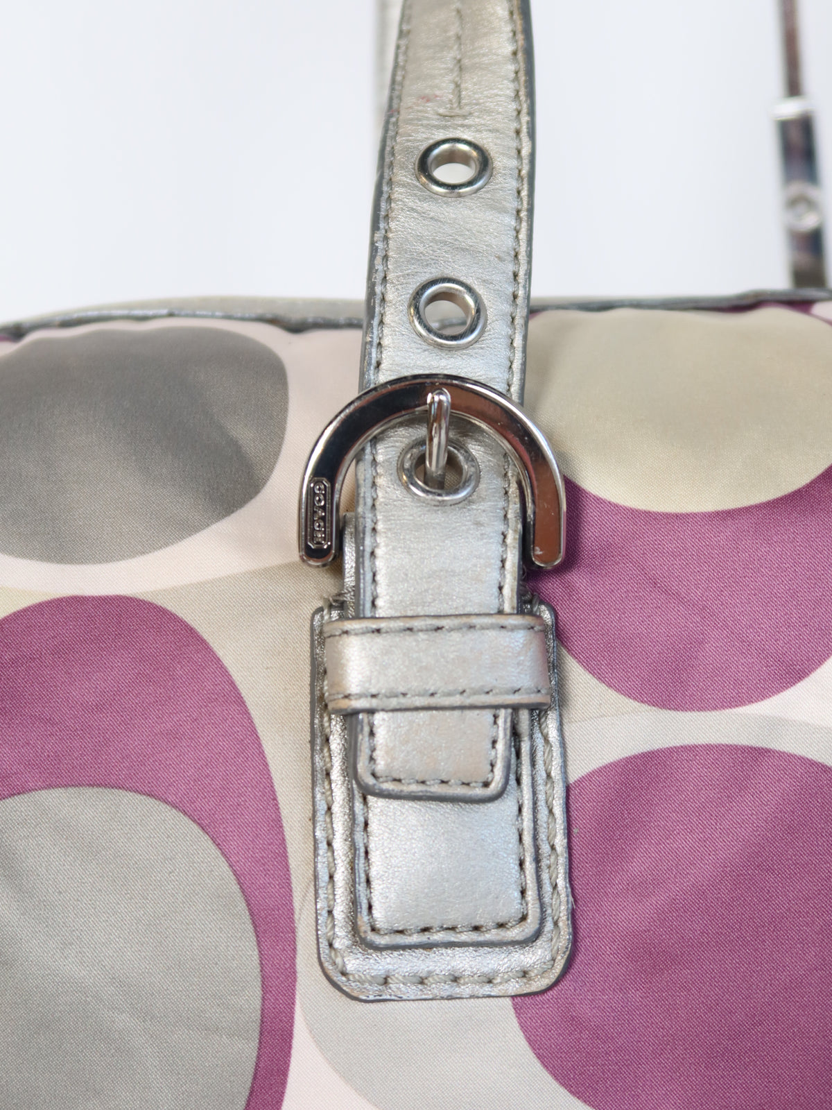 Coach Purple  Metallic Tote Bag