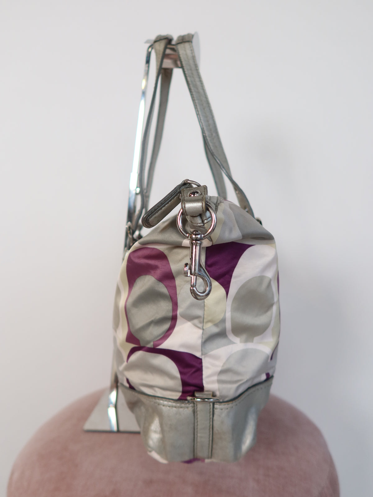Coach Purple  Metallic Tote Bag