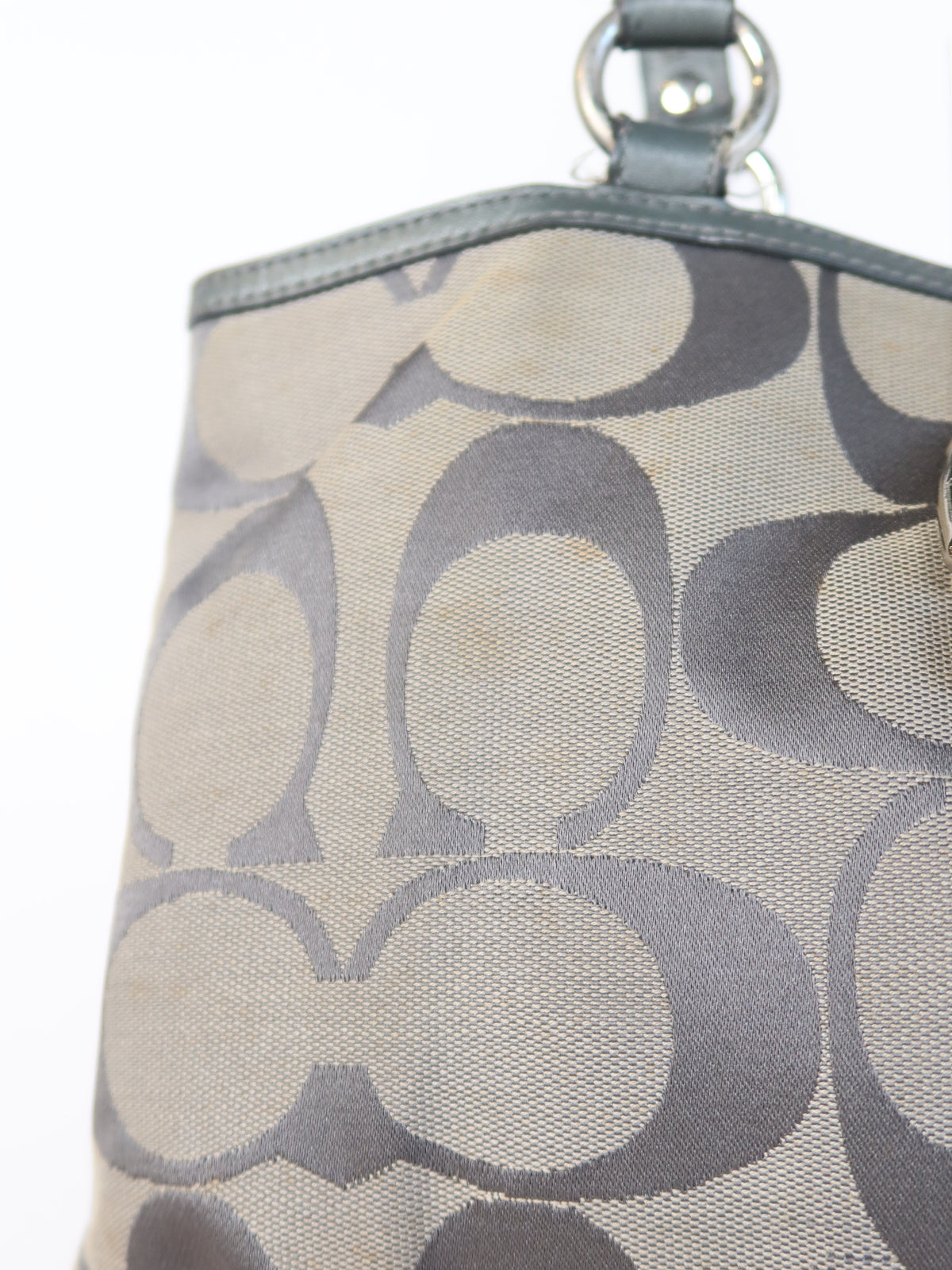 Coach Grey Signature Buckle Tote Bag