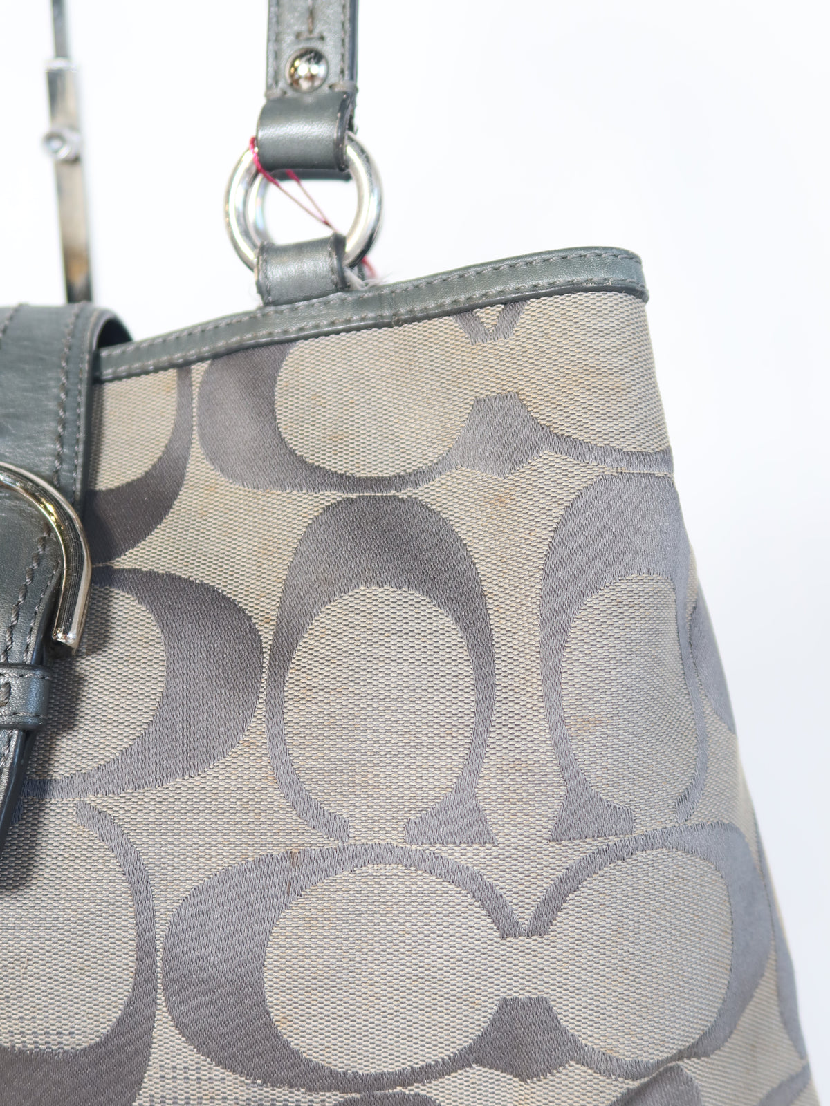 Coach Grey Signature Buckle Tote Bag