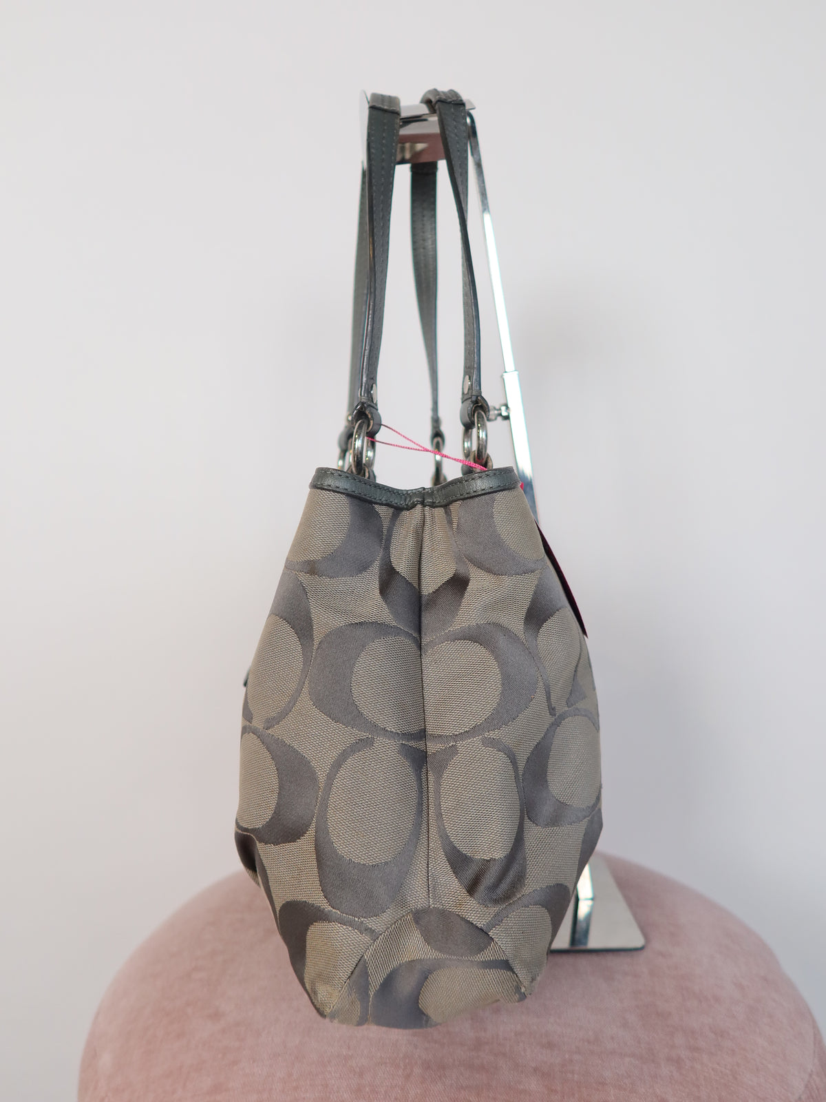 Coach Grey Signature Buckle Tote Bag