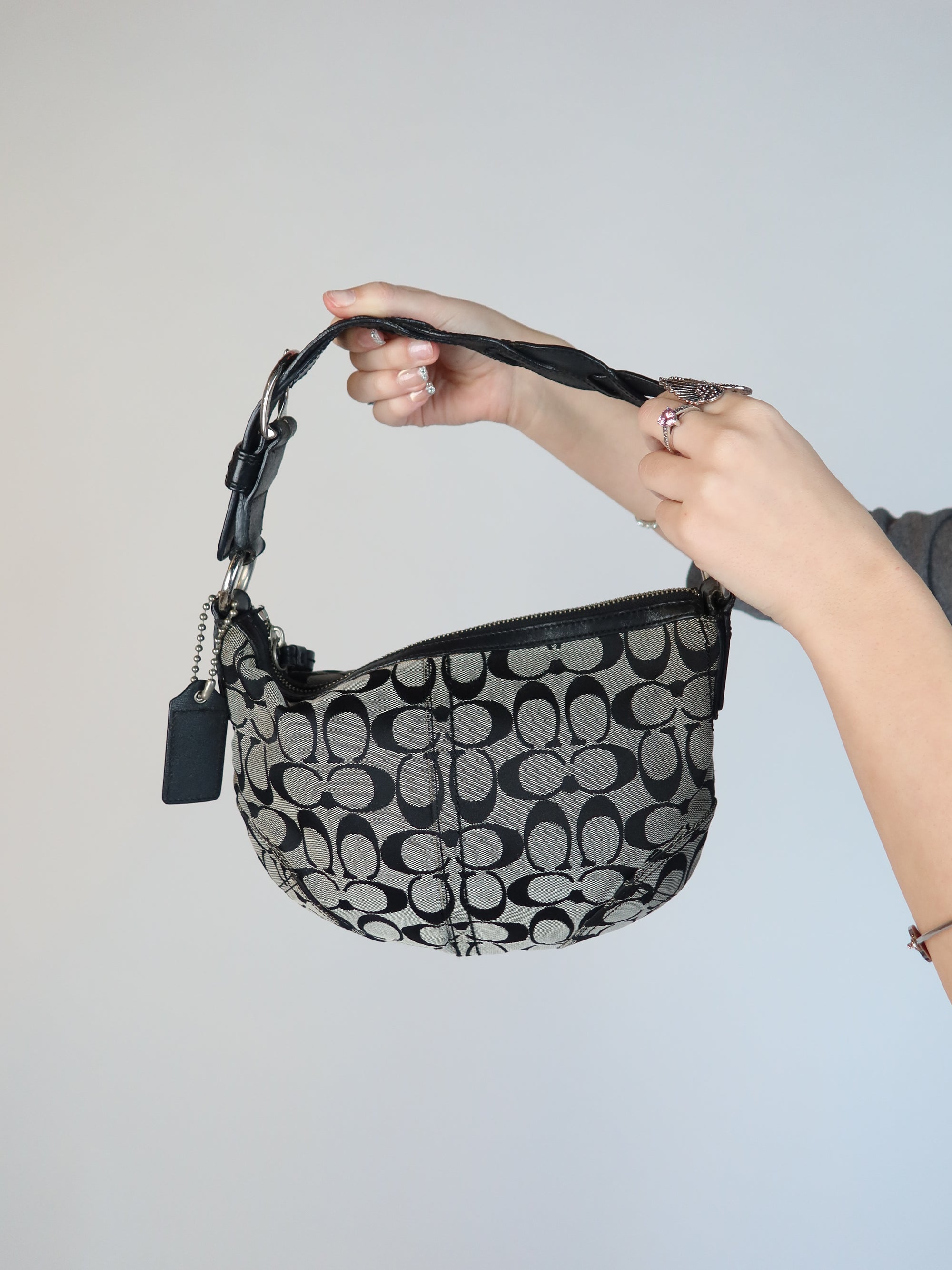 Vtg Black Coach Bag