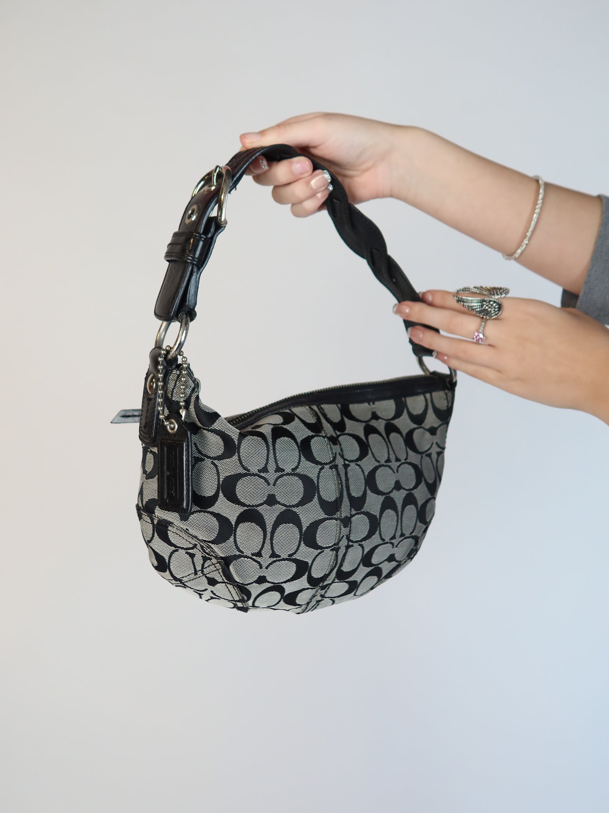 Vtg Black Coach Bag