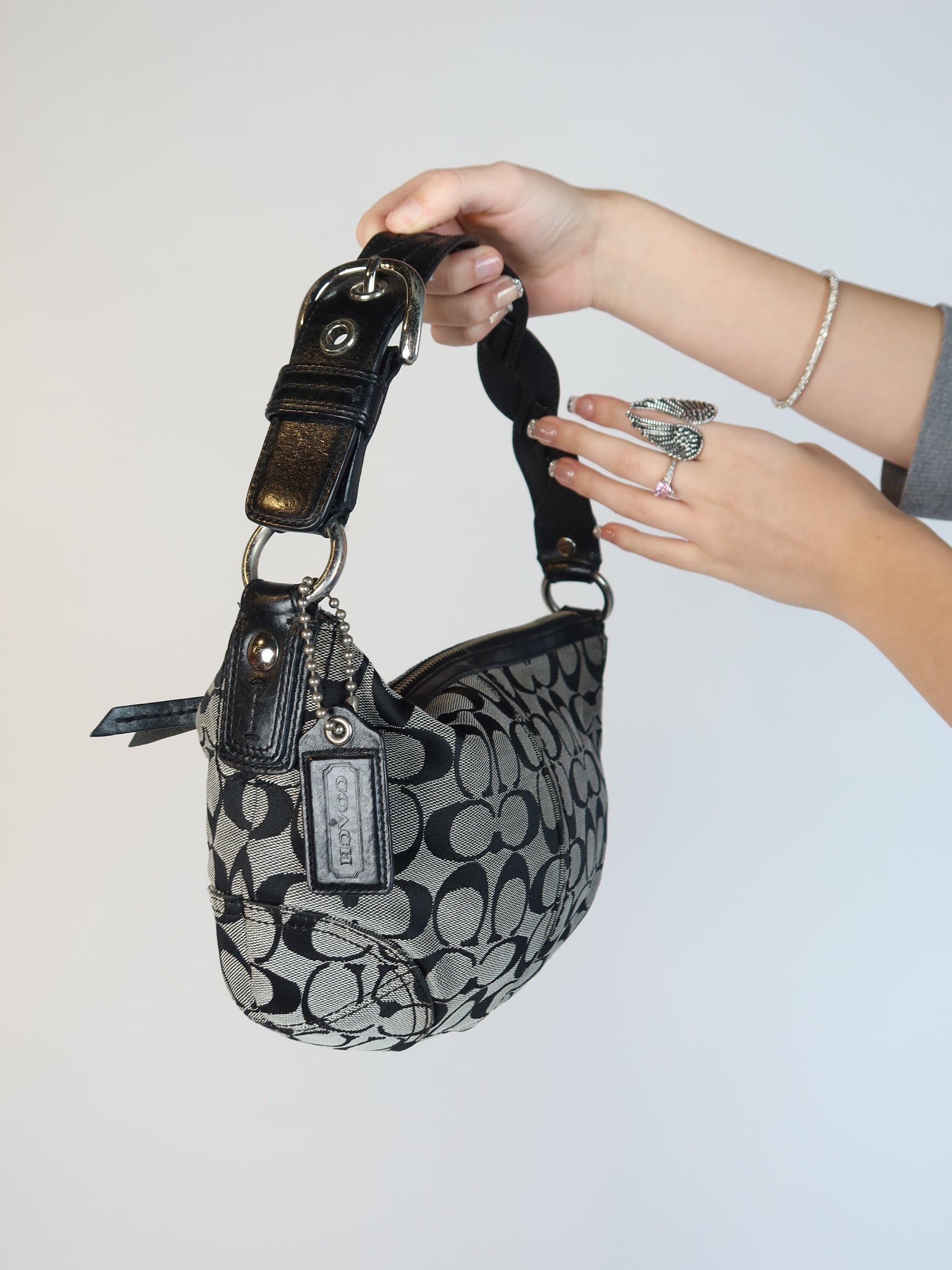 Vtg Black Coach Bag