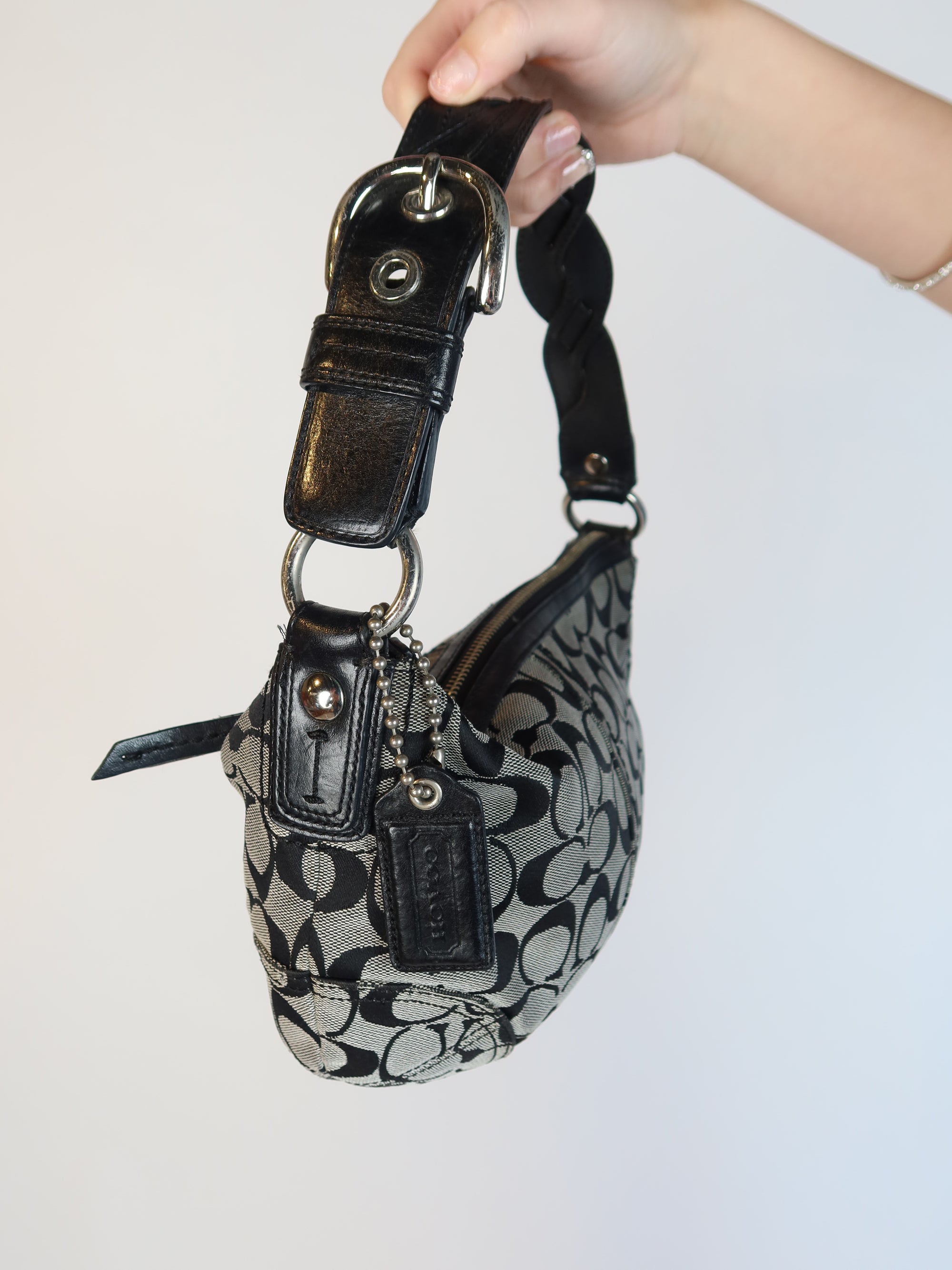 Vtg Black Coach Bag