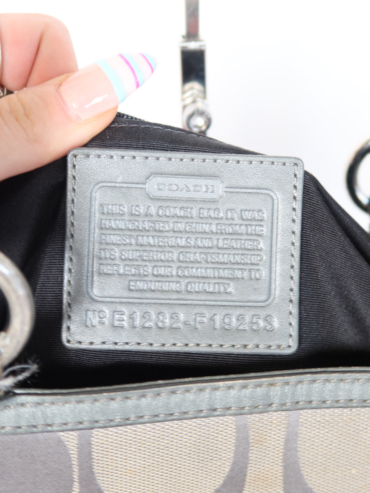 Coach Grey Signature Buckle Tote Bag