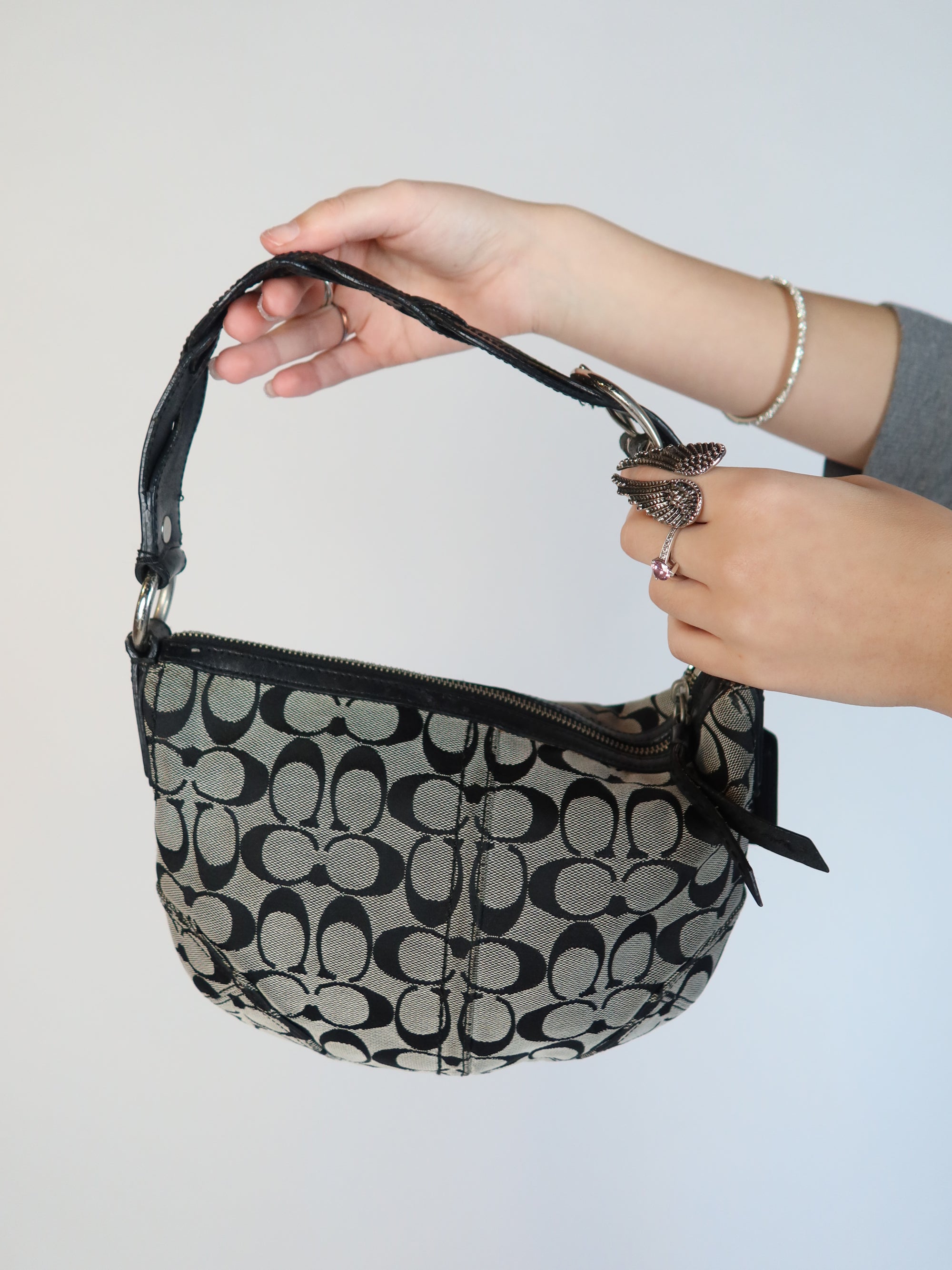 Vtg Black Coach Bag