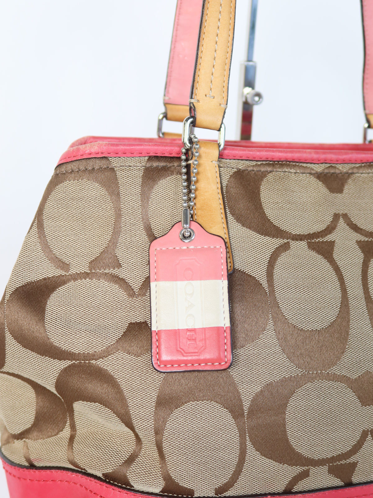 Coach Signature Red Trim Tote Bag