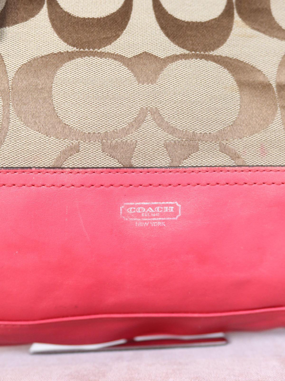 Coach Signature Red Trim Tote Bag