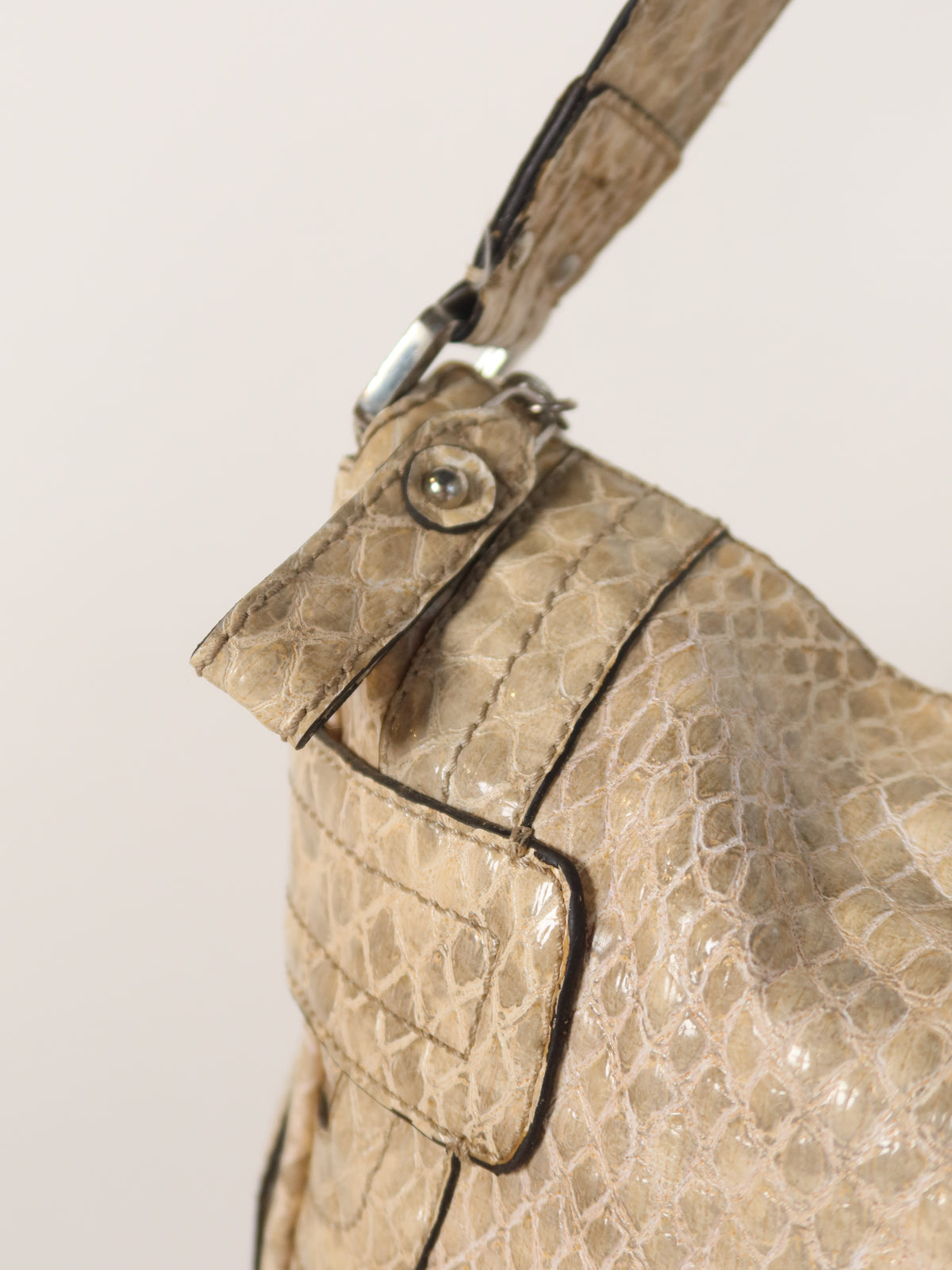 Guess Beige Snakeskin Hobo Bag