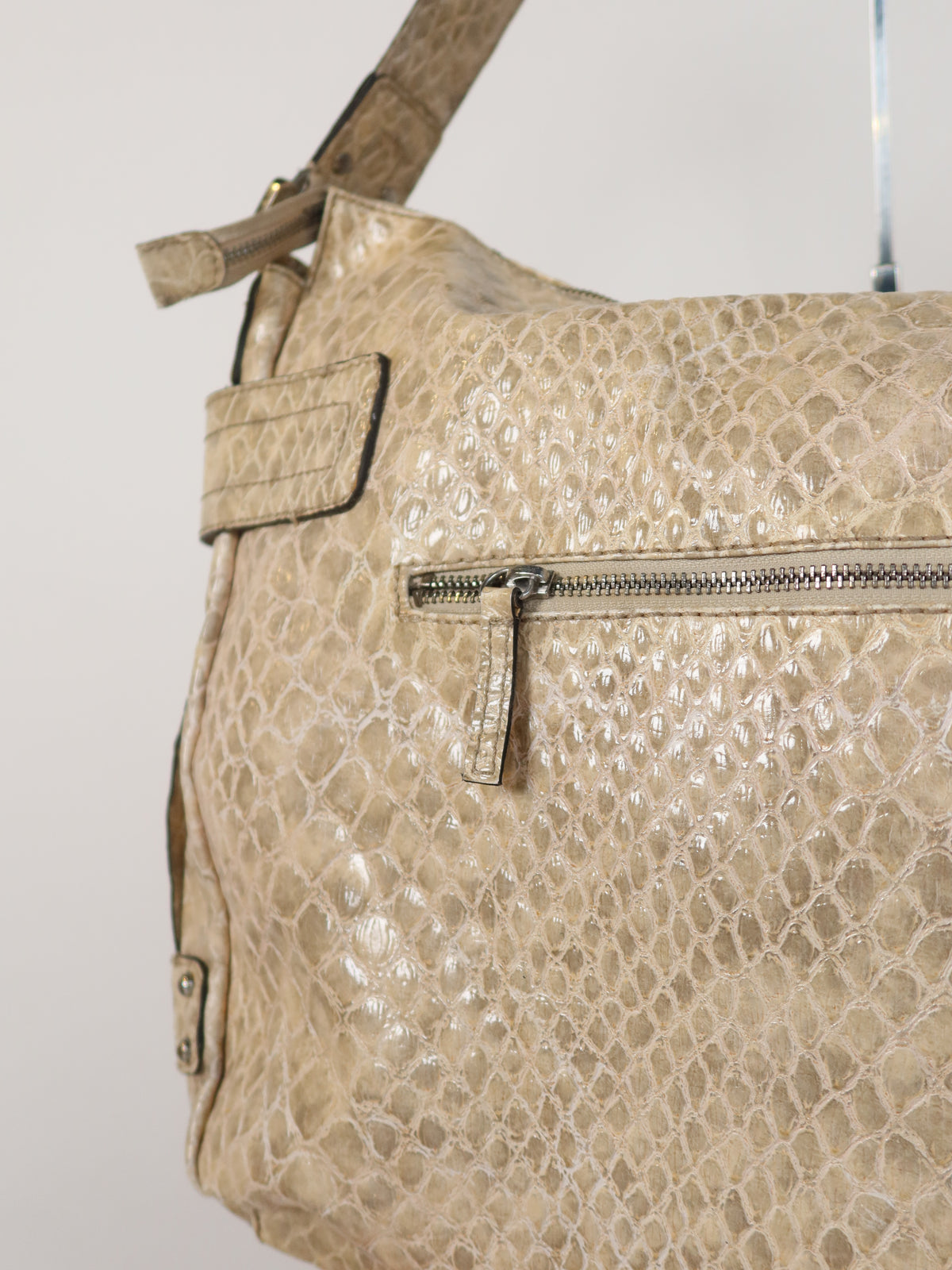 Guess Beige Snakeskin Hobo Bag