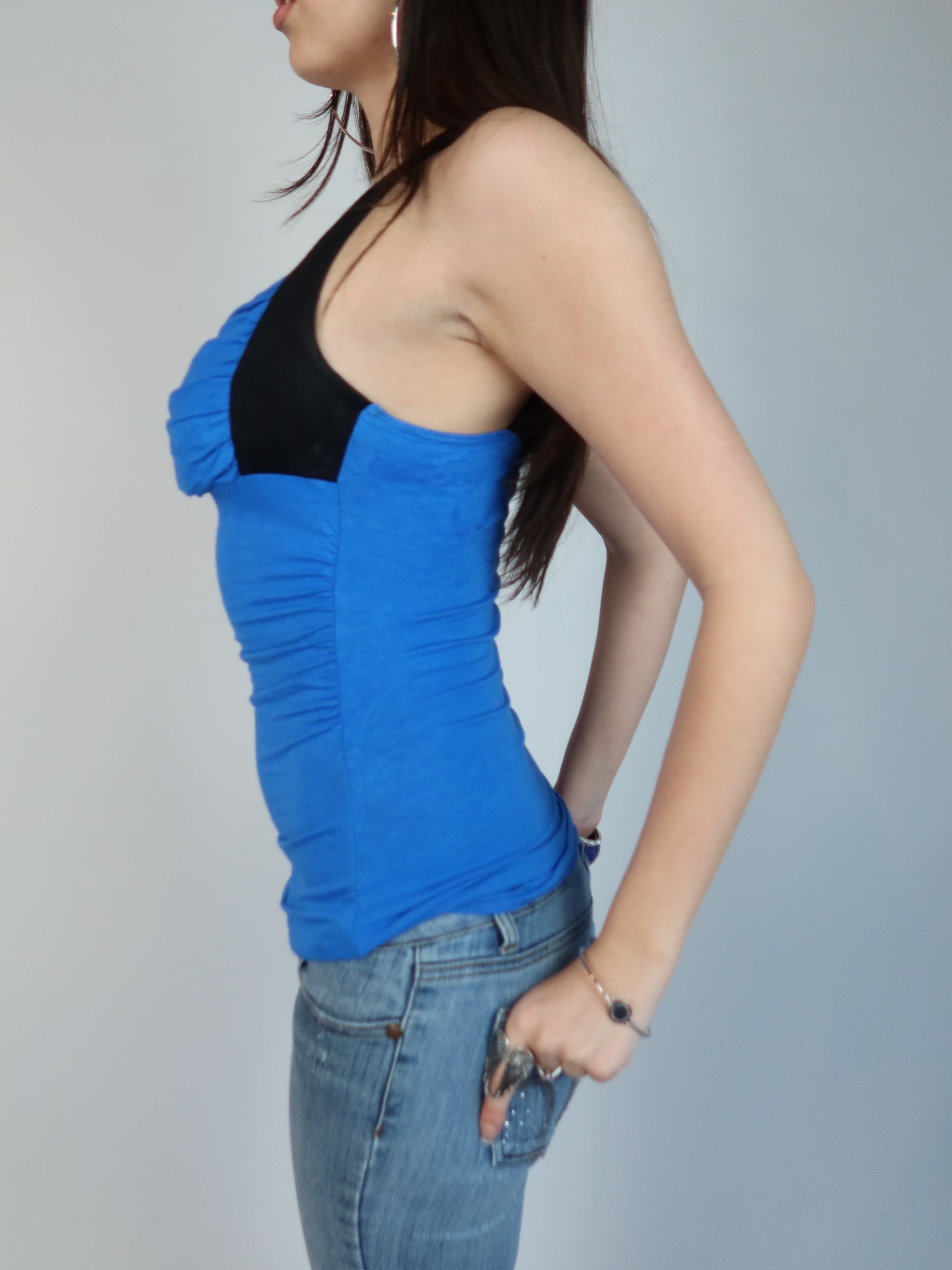 Y2K Blue Party Top S/M