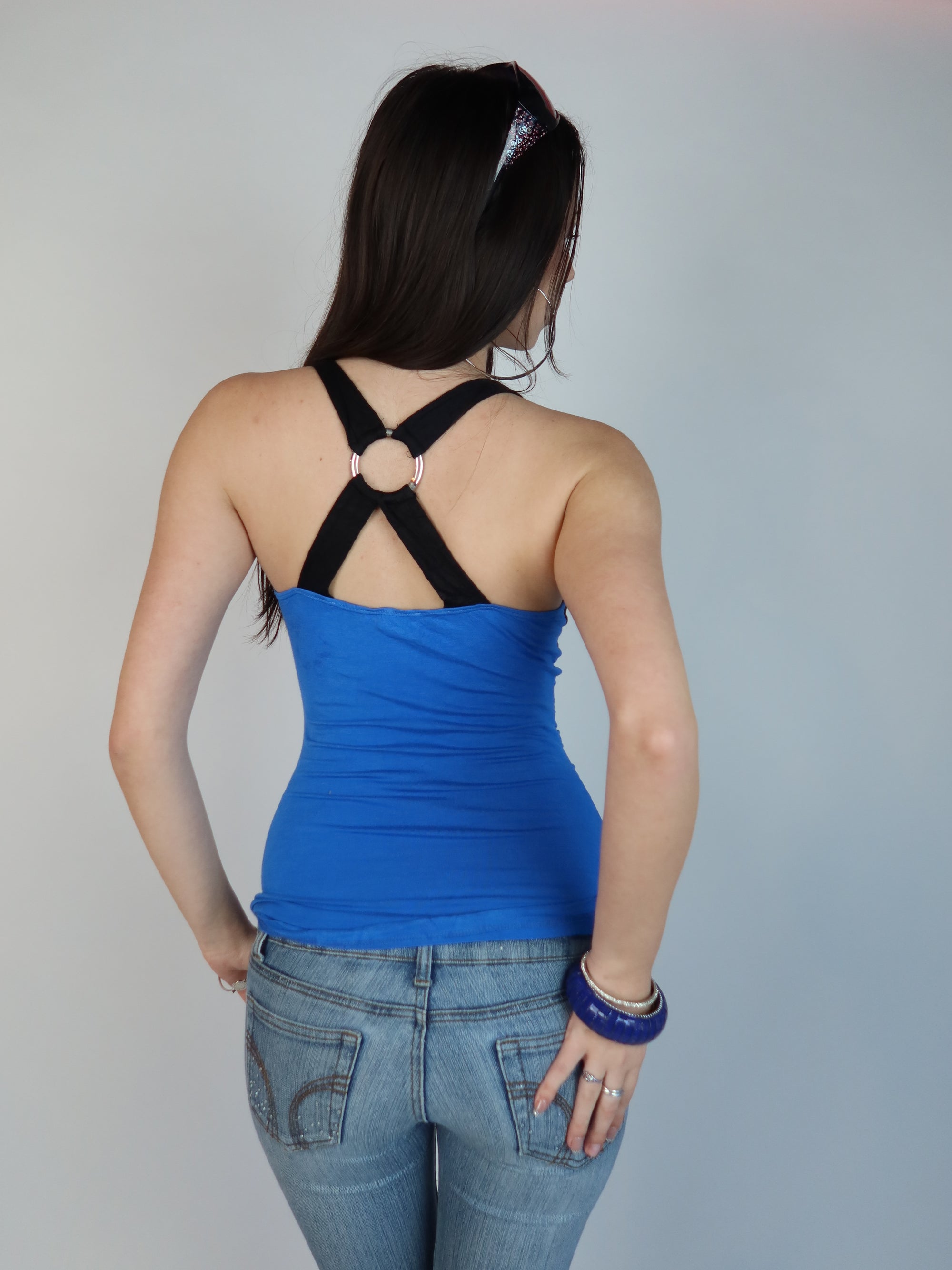 Y2K Blue Party Top S/M