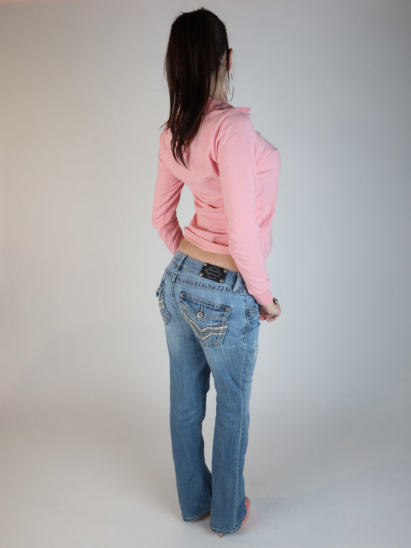 Vintage Harley Davidson jeans, Y2K resale clothing at Brat's Closet.