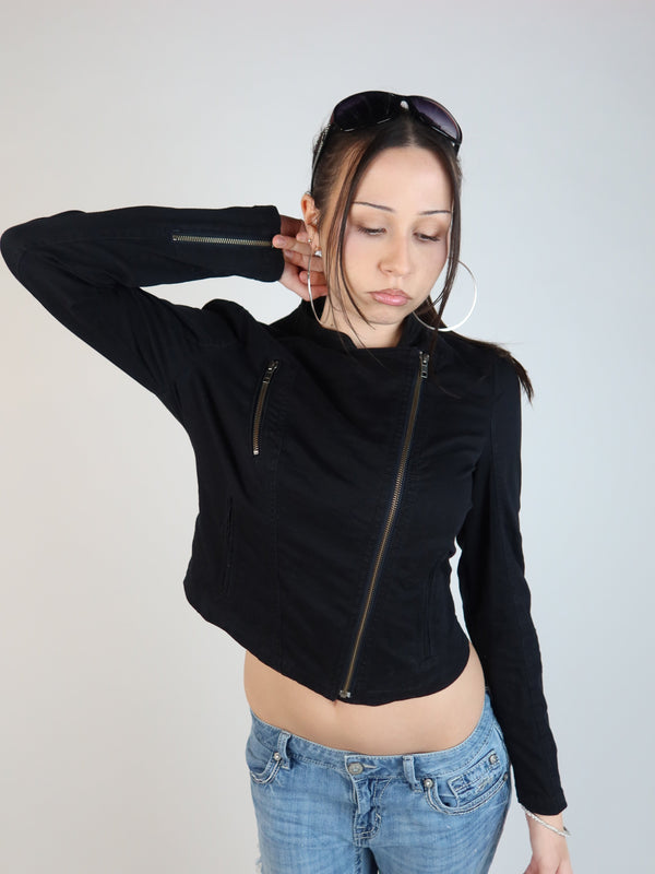 00's Zip-Up Denim Jacket S