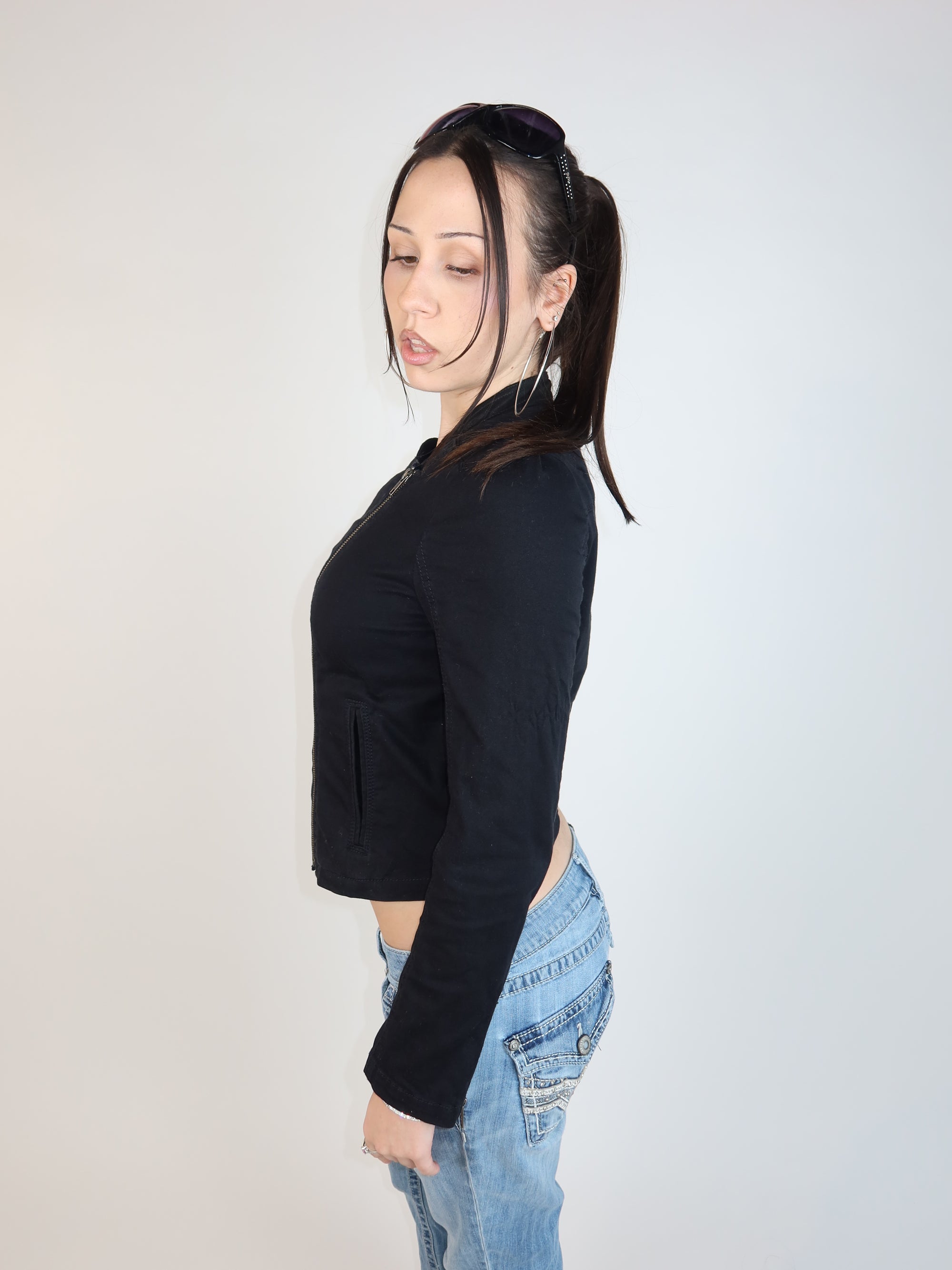 00's Zip-Up Denim Jacket S