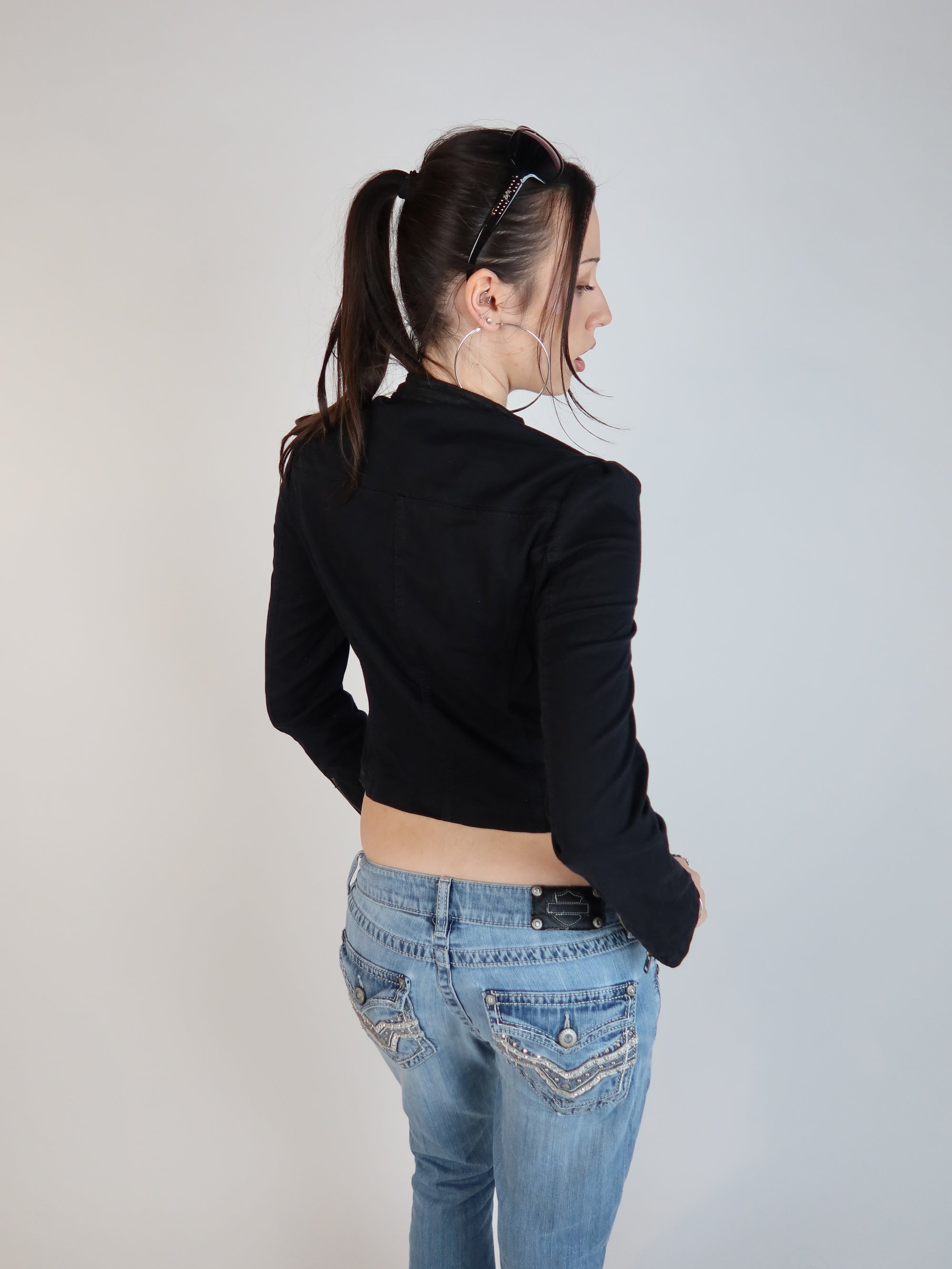 00's Zip-Up Denim Jacket S