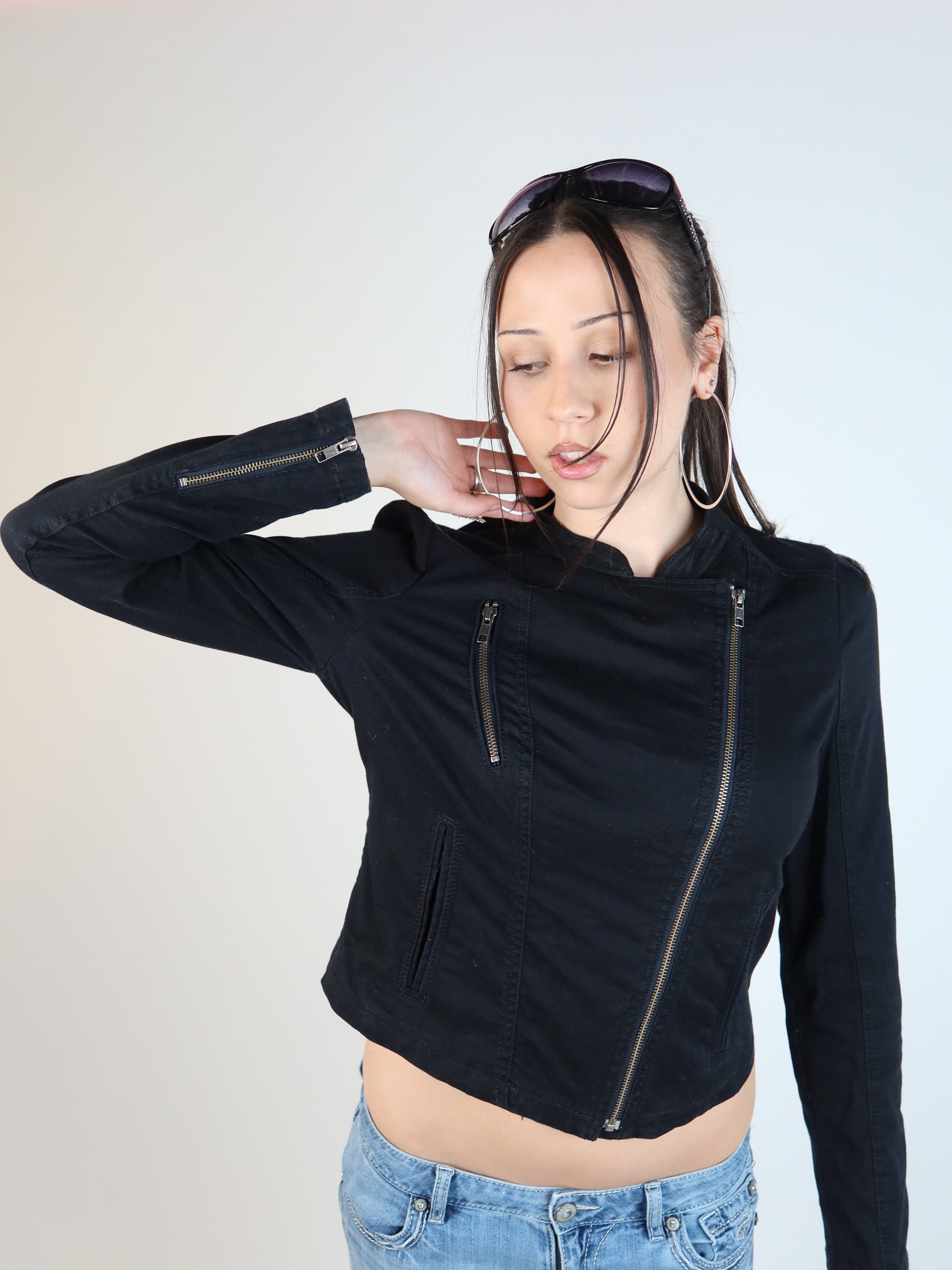 00's Zip-Up Denim Jacket S