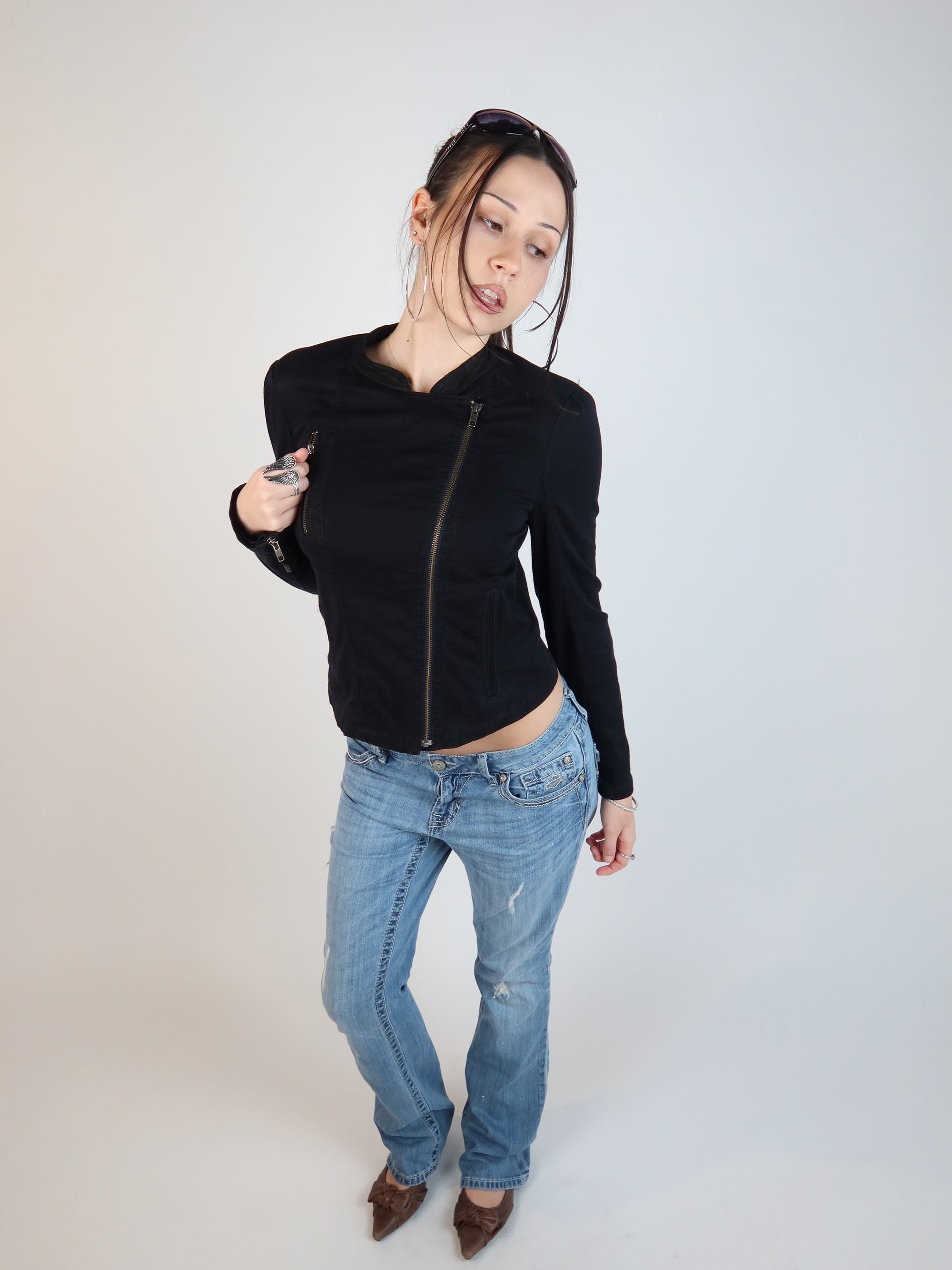 00's Zip-Up Denim Jacket S