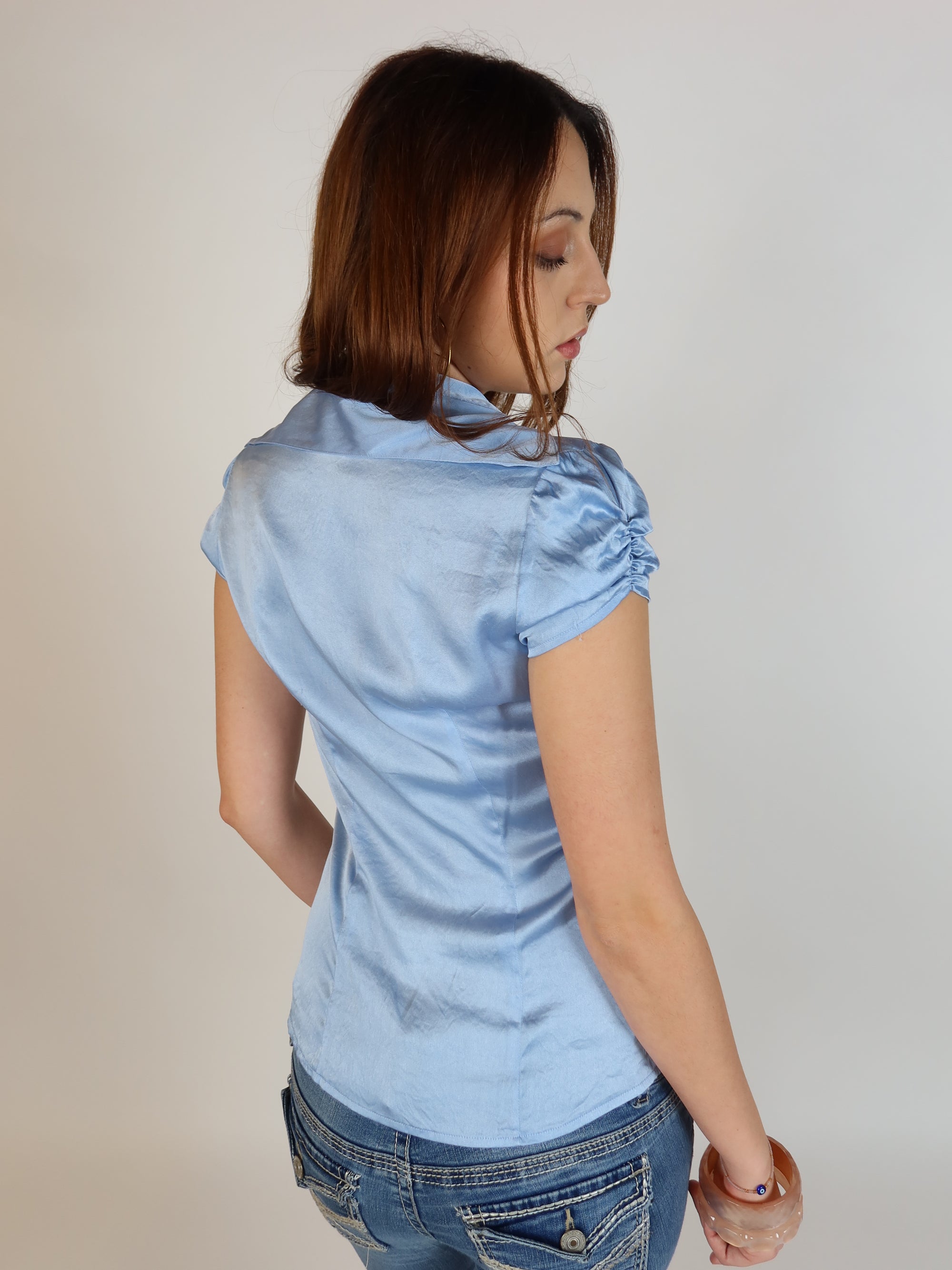 Y2K Bebe Silk Button Up XS/S