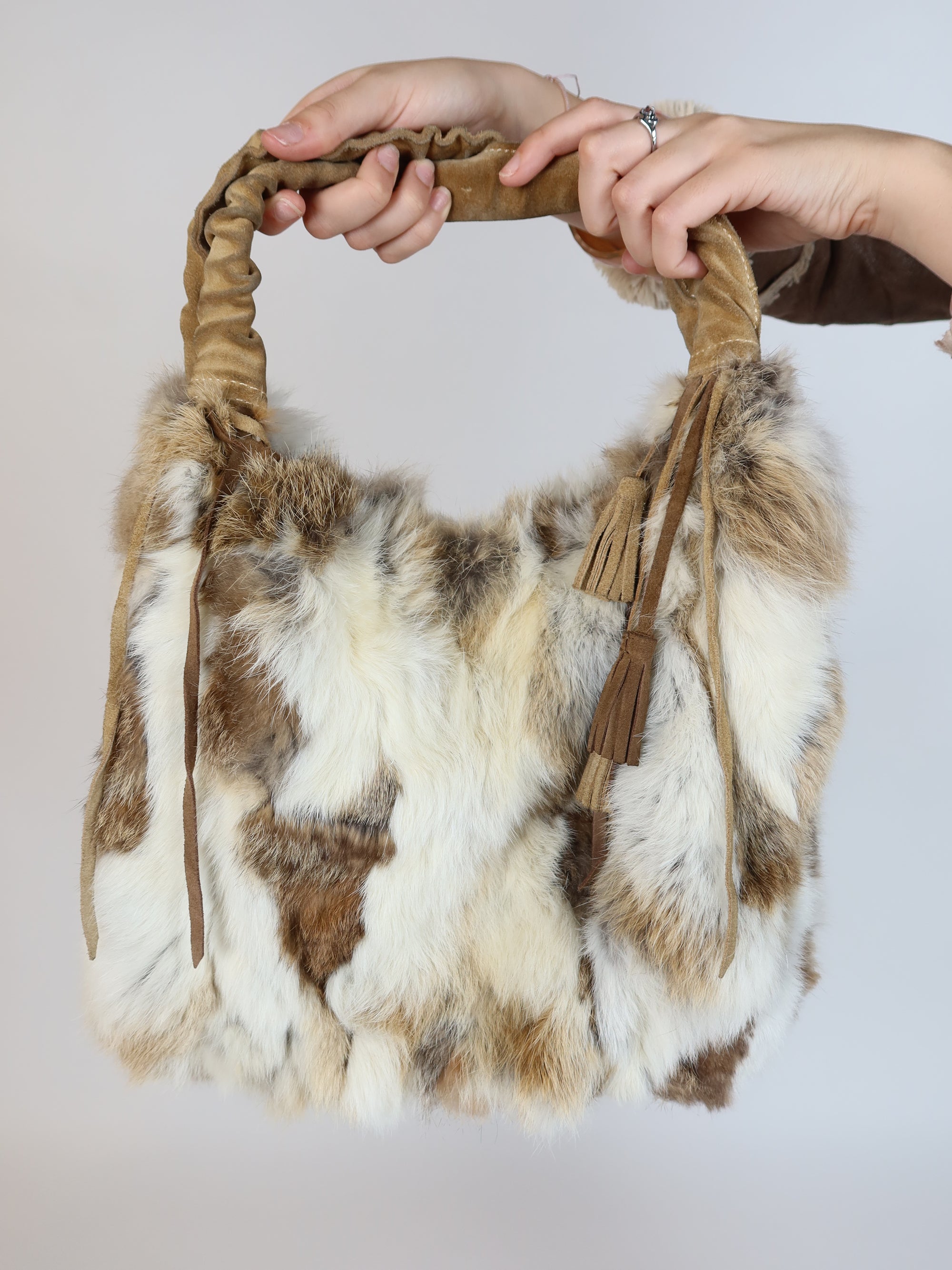 Vtg Rabbit Fur Bag