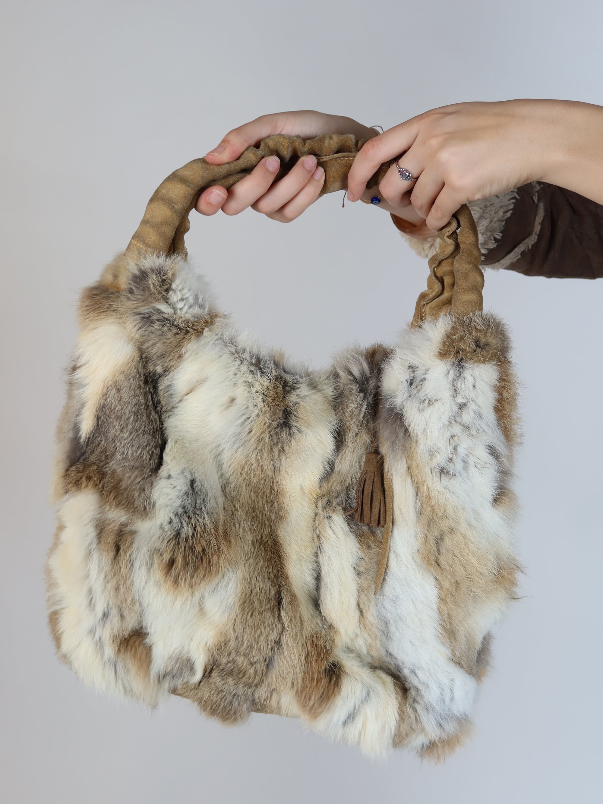 Vtg Rabbit Fur Bag