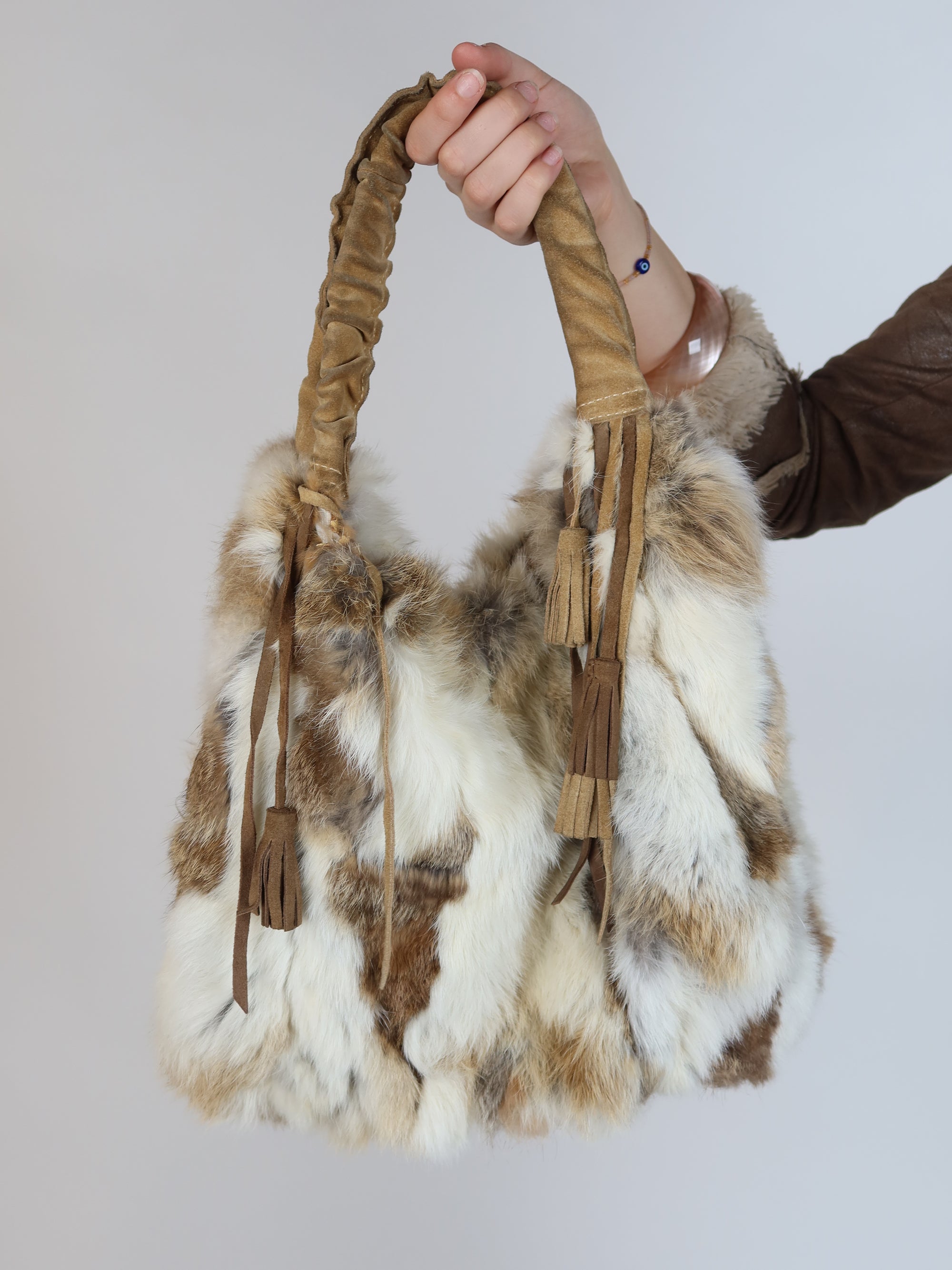 Vtg Rabbit Fur Bag