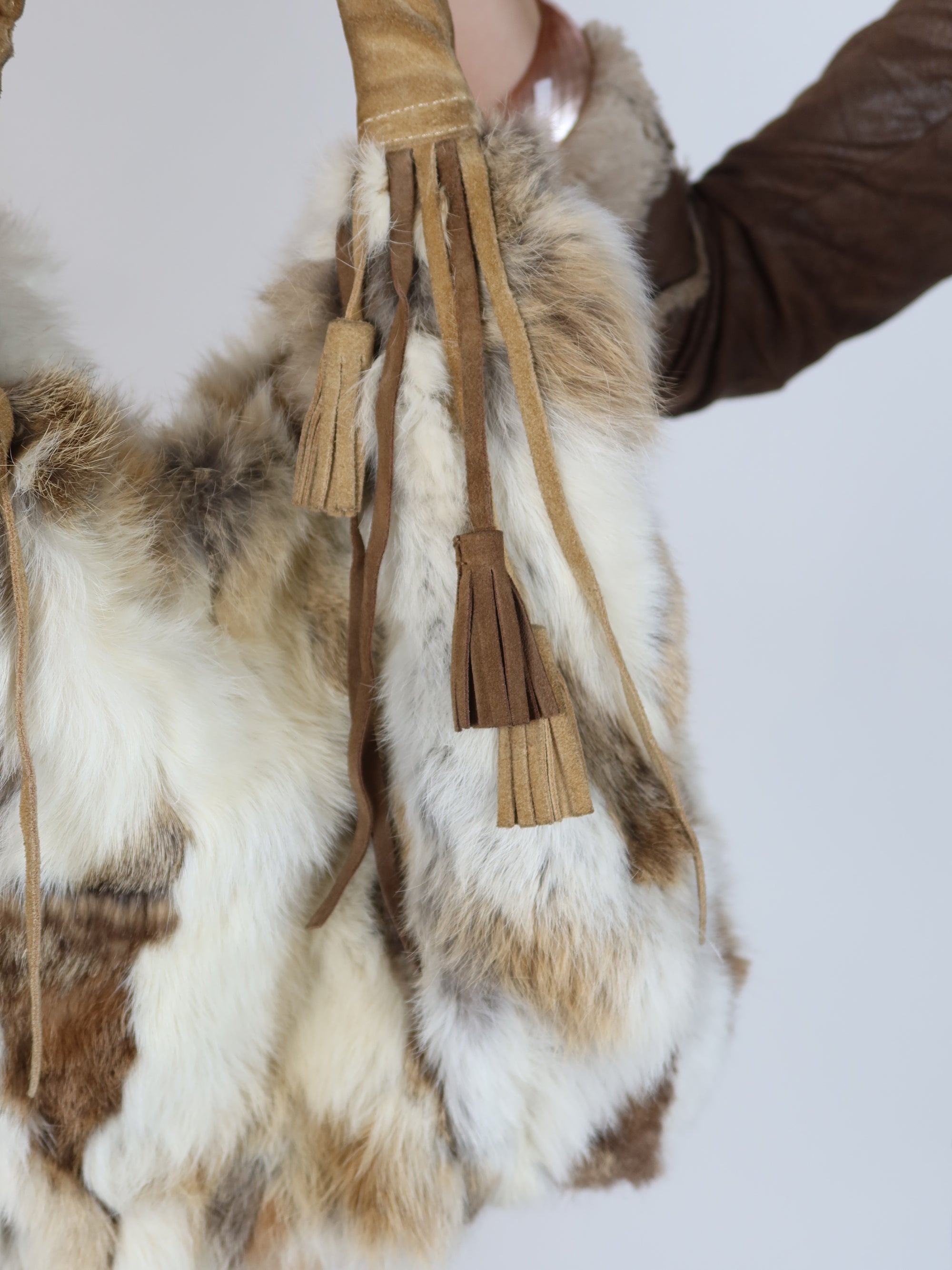 Vtg Rabbit Fur Bag