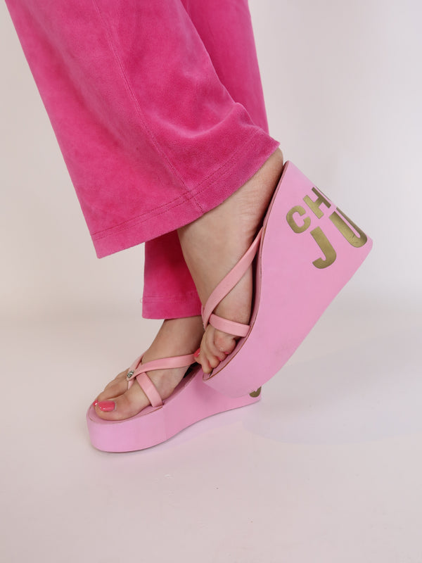 Vintage Juicy wedge, Y2K resale footwear at Brat's Closet.