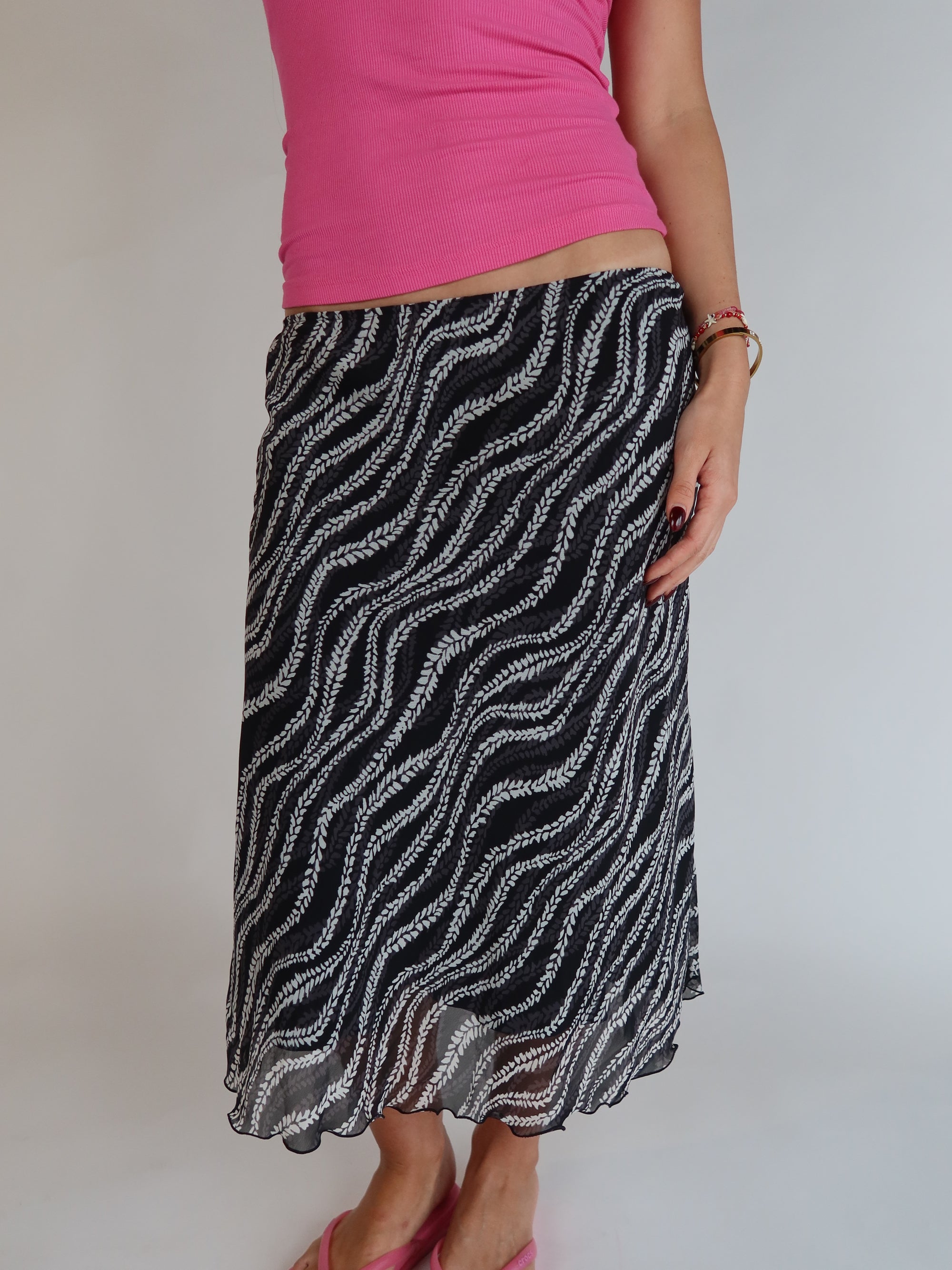 Y2K Mesh Midi Skirt S/M