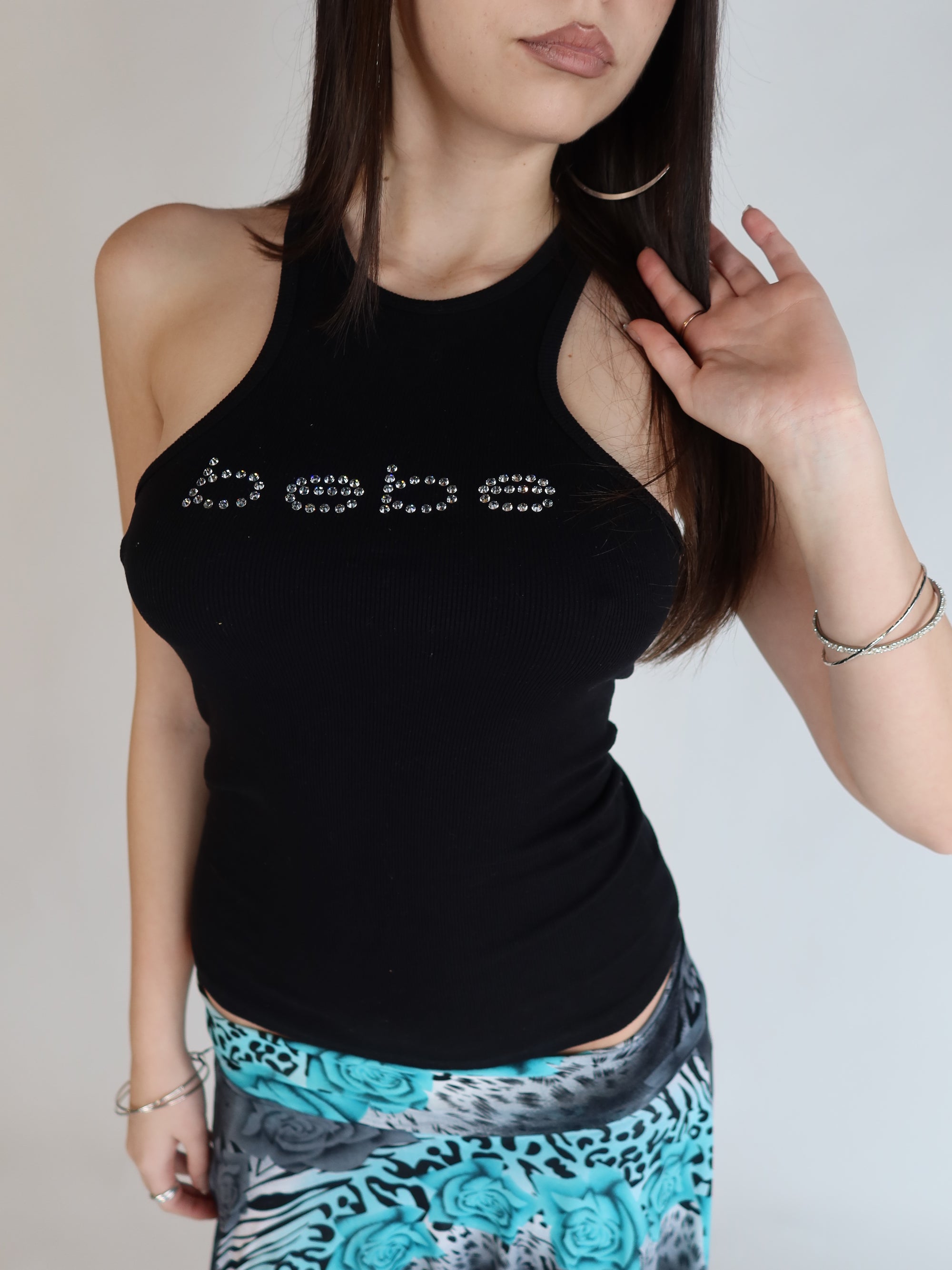 Y2K Bebe Rhinestone Tank S/M