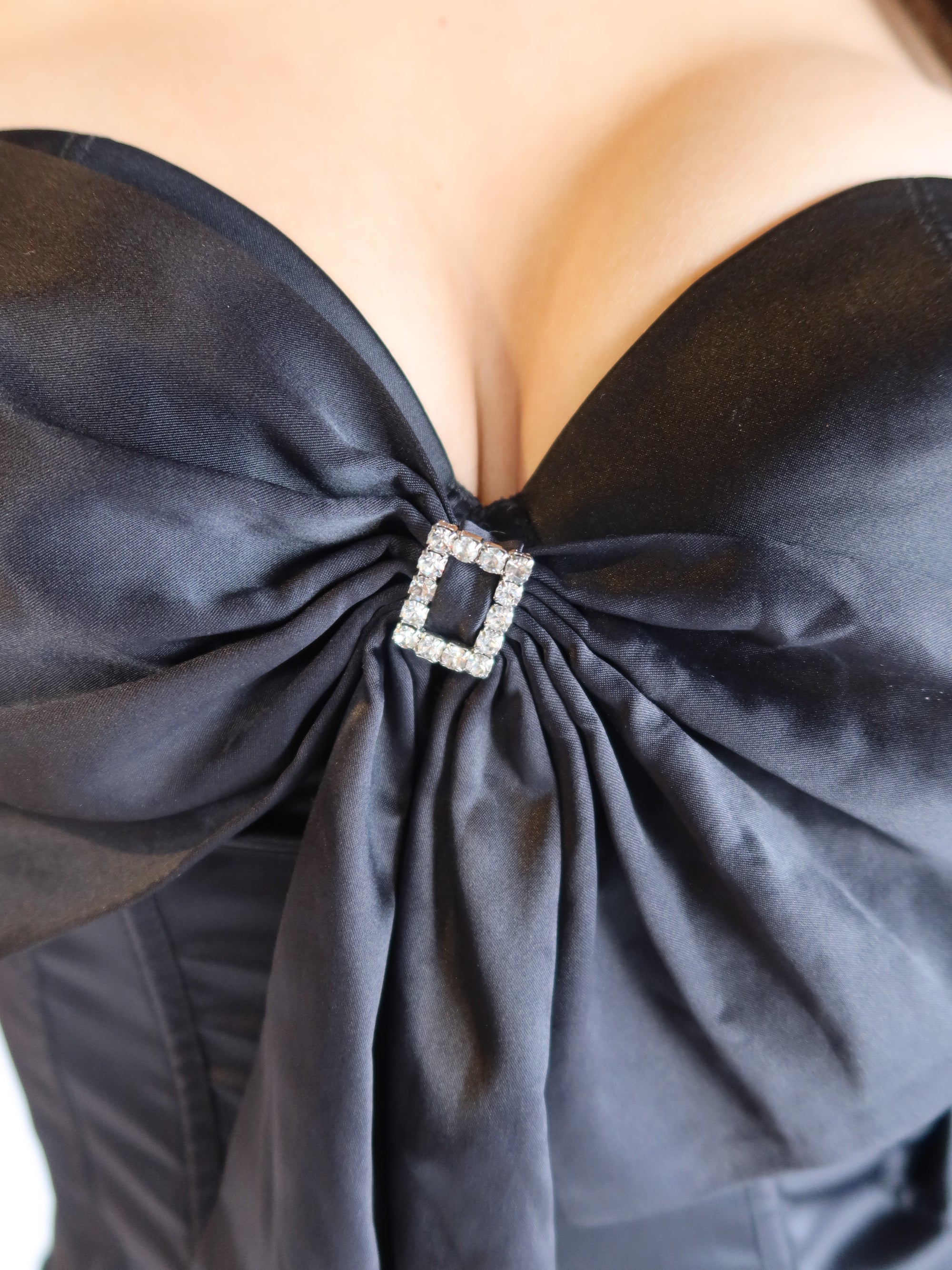 Y2K Black Bow Corset Top XS