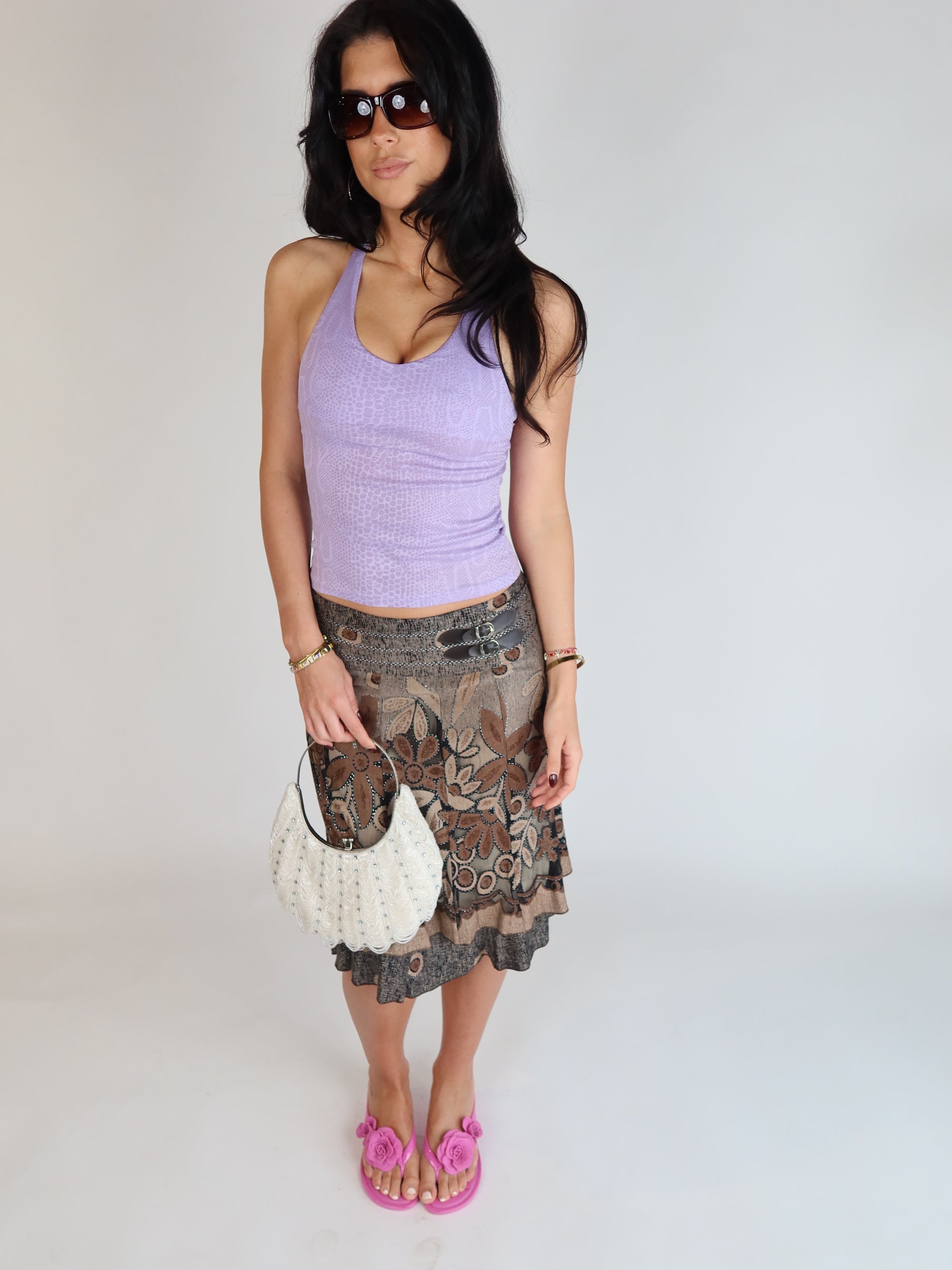Lavender Croc Print Halter XS/S