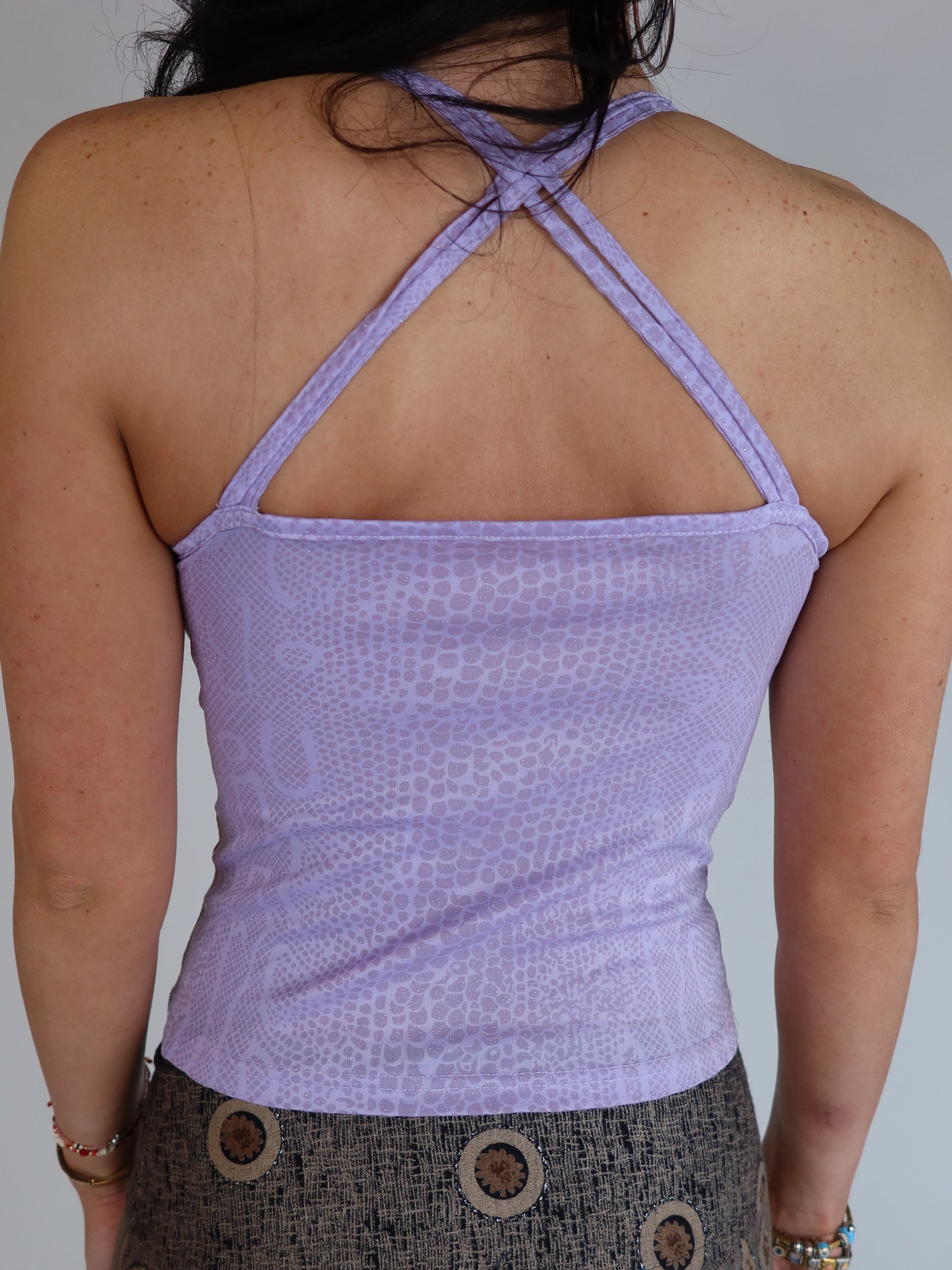 Lavender Croc Print Halter XS/S