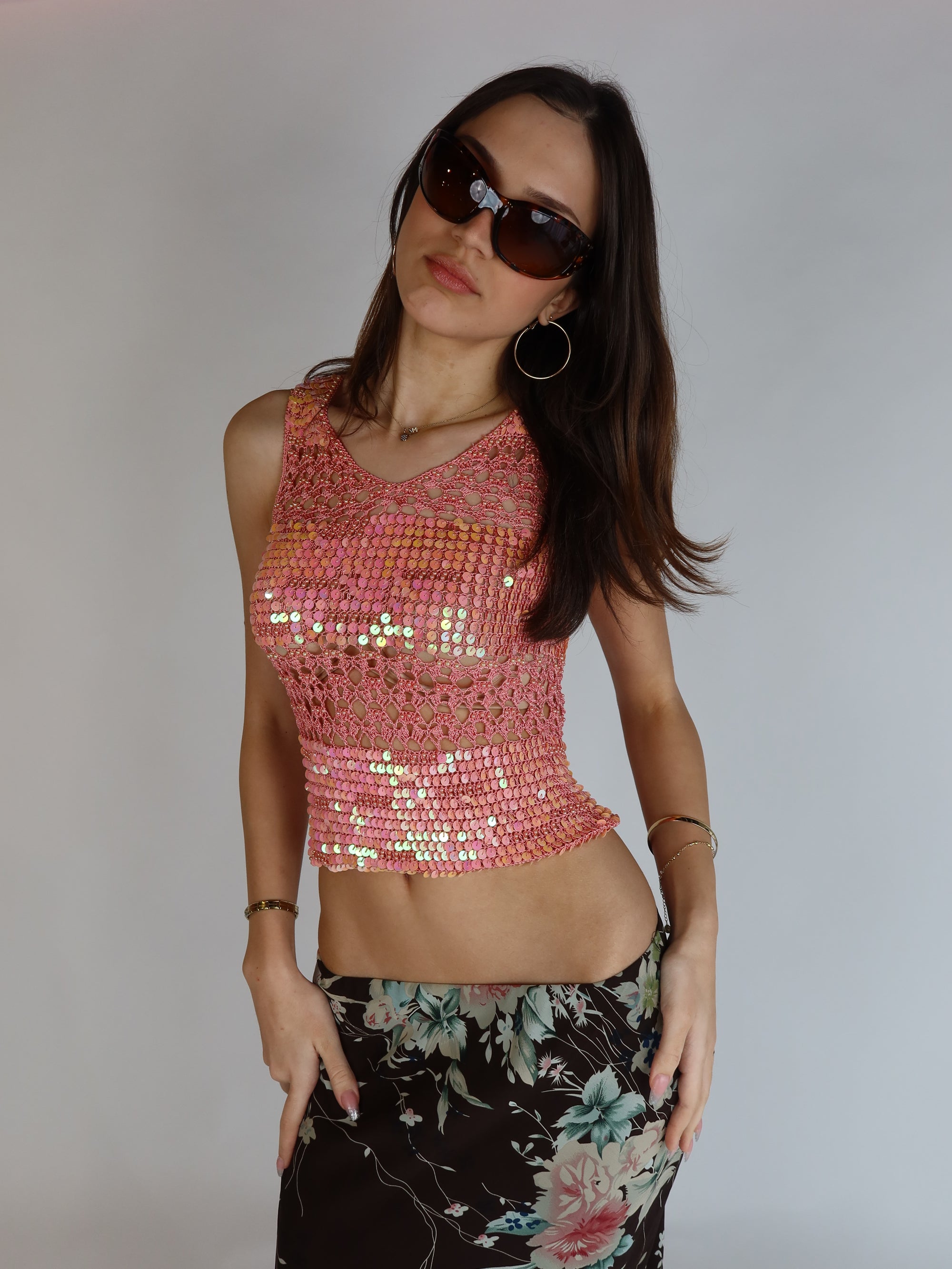 Sequin Crochet Fairycore Tank XS
