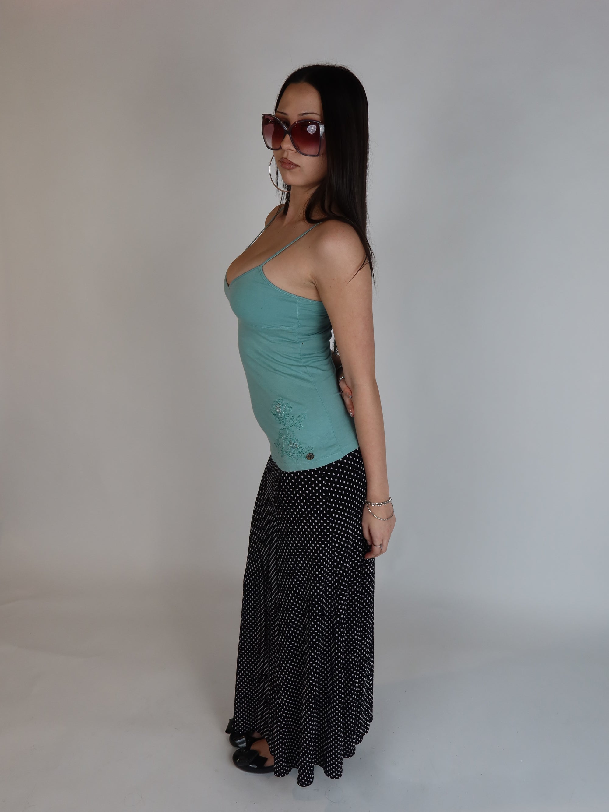 Y2K Polka Dot Maxi Skirt S/M